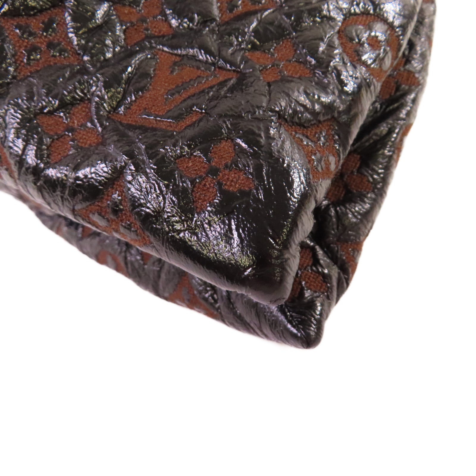 LOUIS VUITTON Monogram Envinil Squishy Inventeur Shoulder Bag Clutch金扣肩背袋啡色/黑色