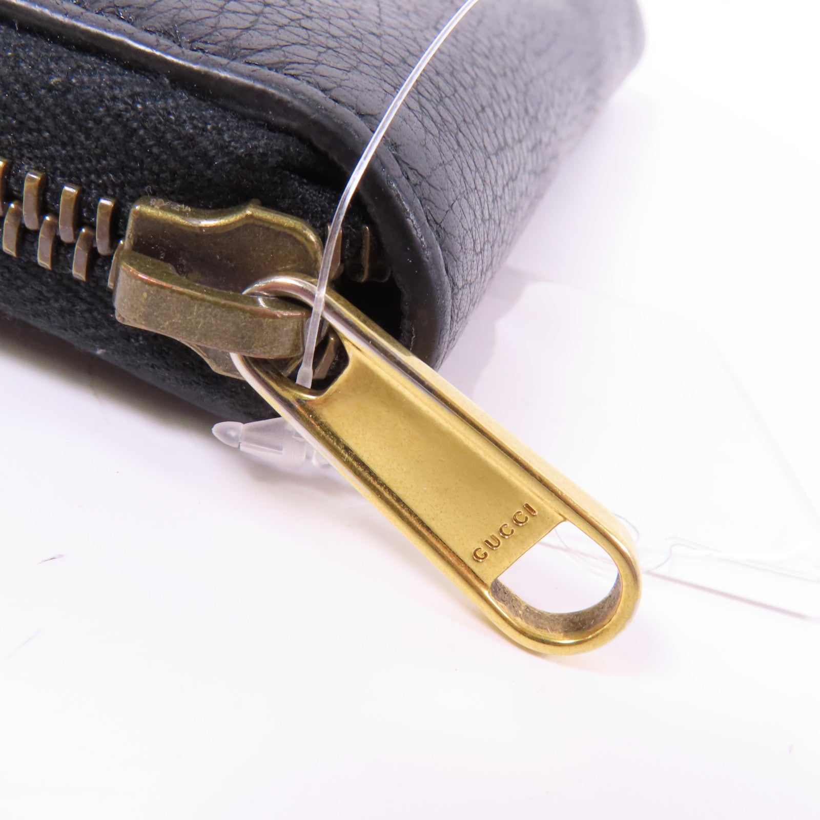 GUCCI 牛皮皮革Zipper Long Round Wallet金扣長錢包