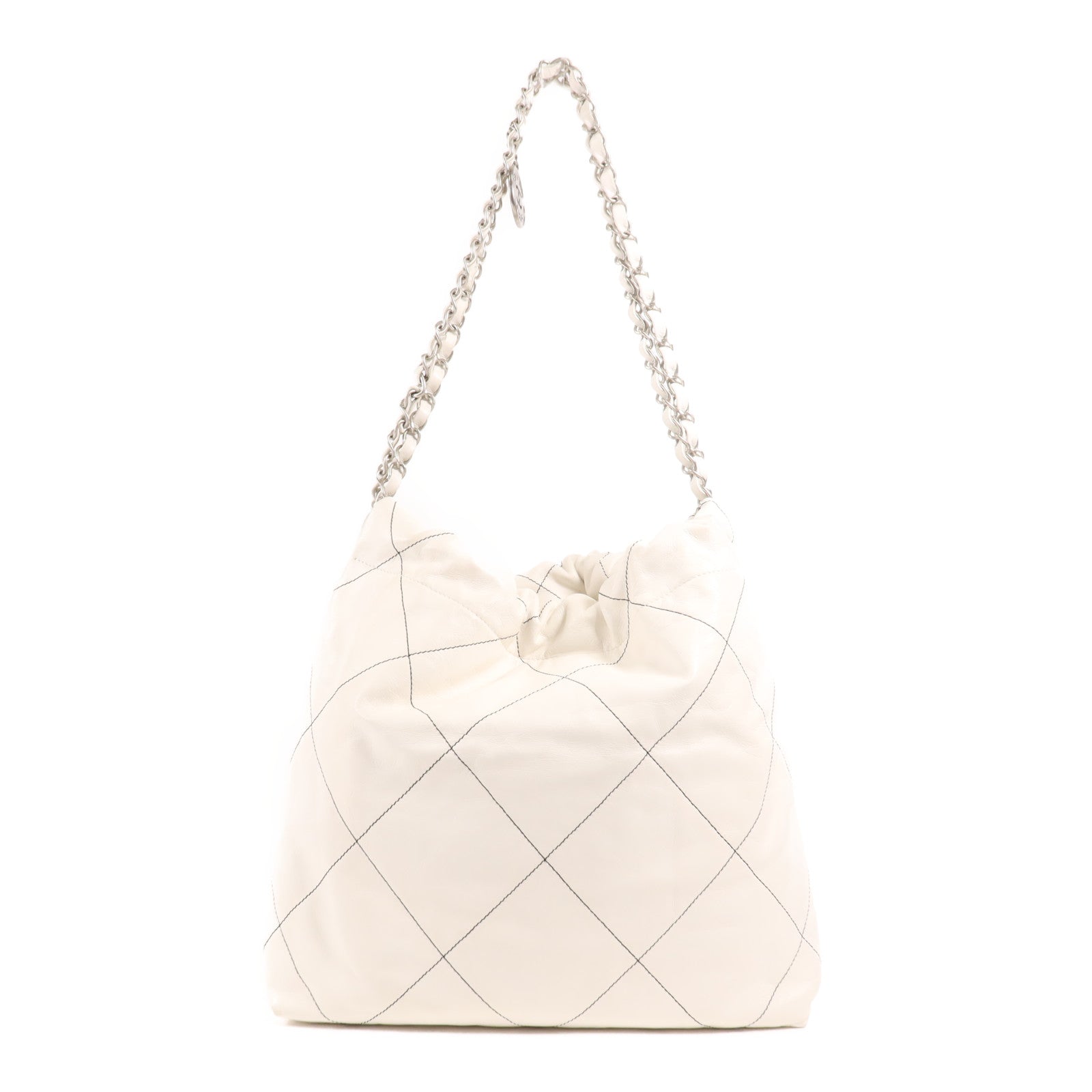 CHANEL 【激減優惠】羊皮皮革Chanel 22 Small銀扣鏈帶肩背袋