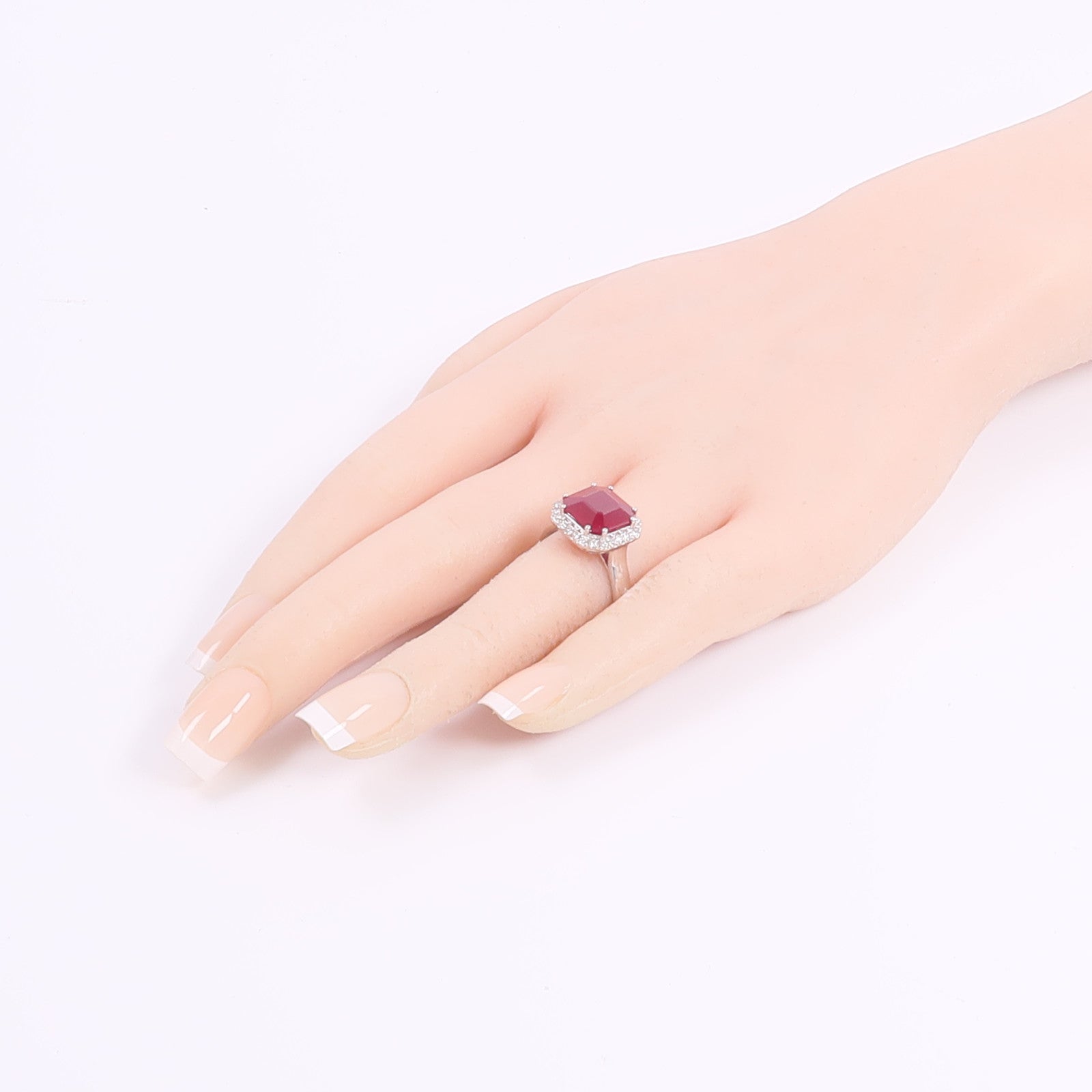 JEWELRY 18K白金Ruby Diamond Ring紅寶石/鑽石戒指