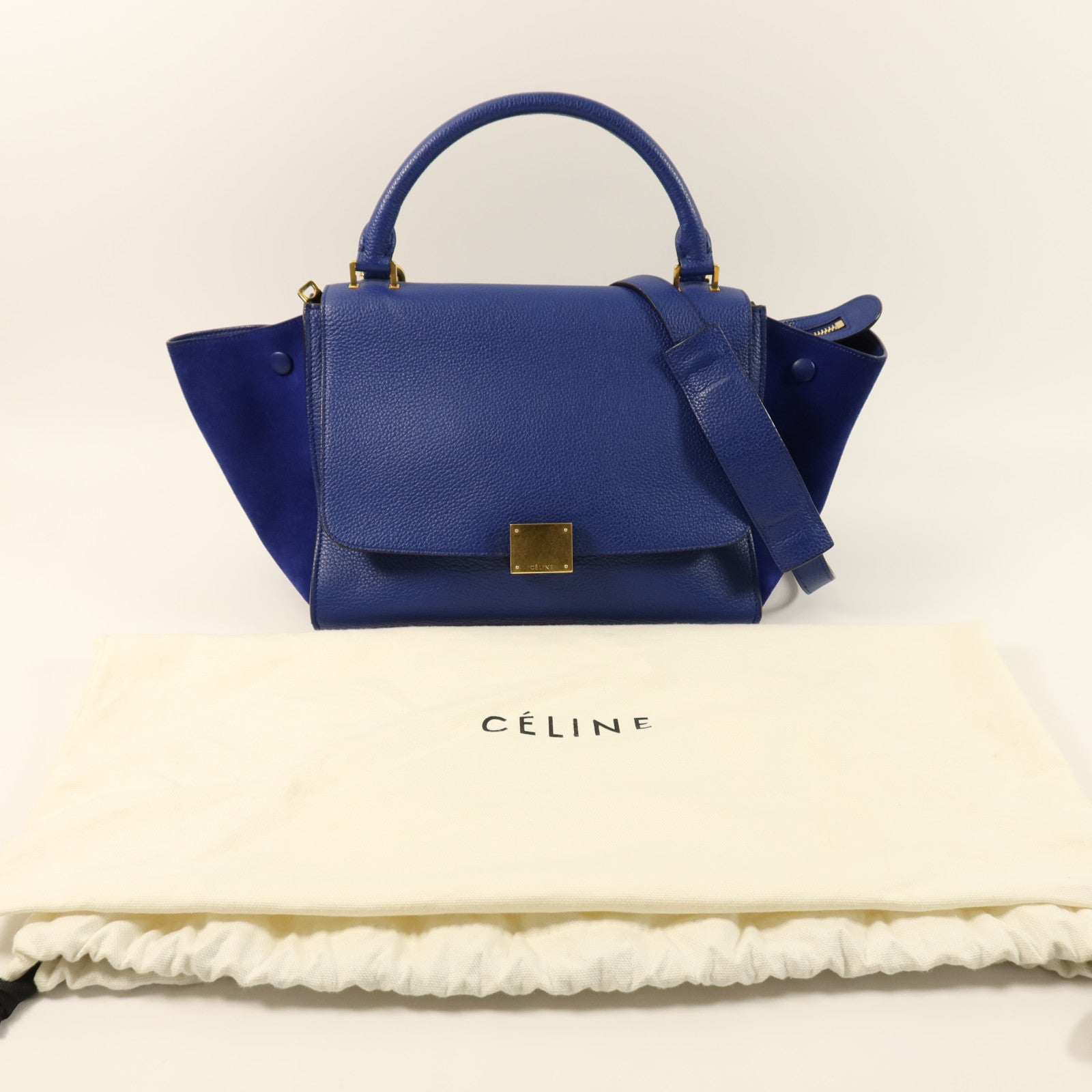 CELINE 牛皮皮革Trapeze金扣手挽肩背兩用袋
