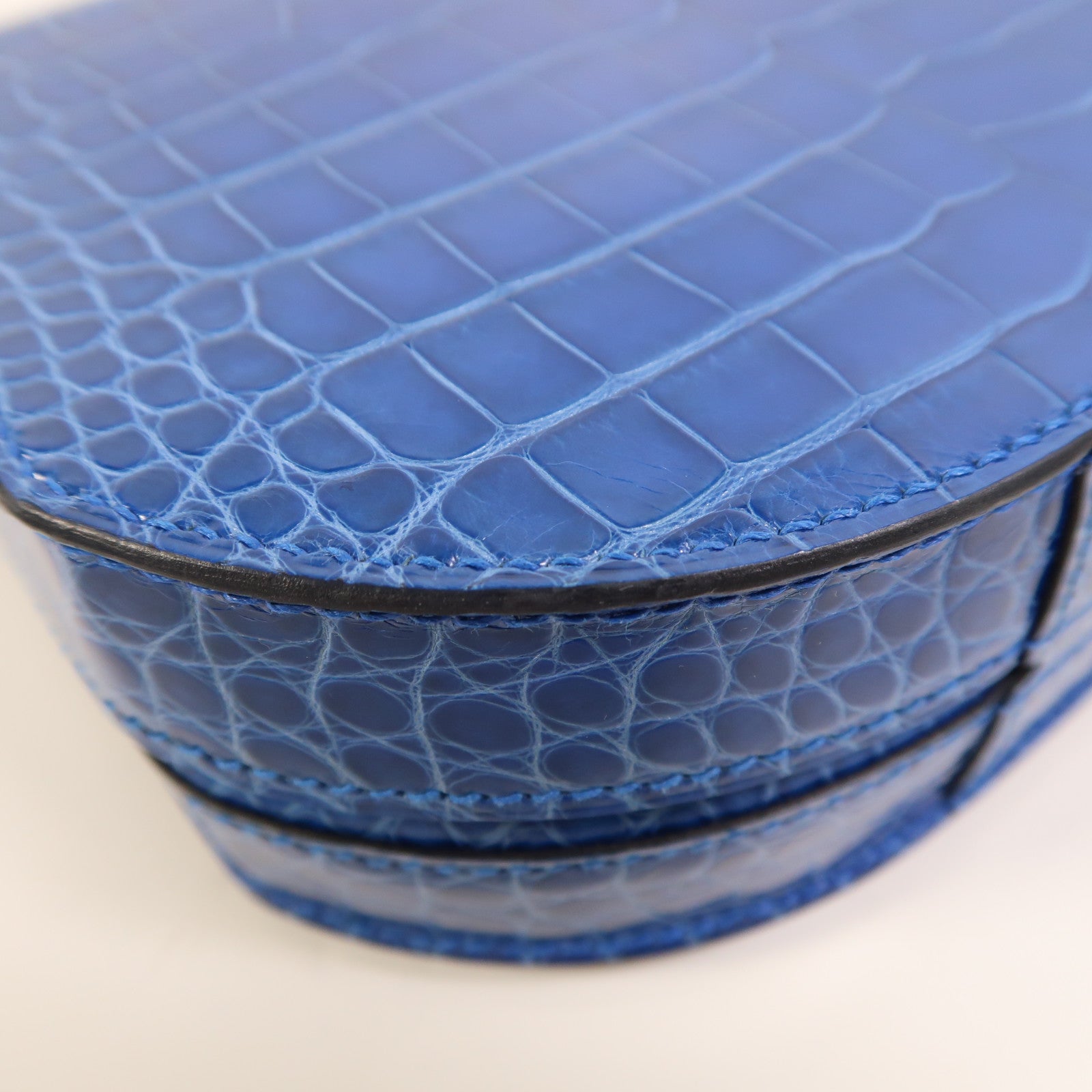 HERMES 鱷魚皮革Mini Mosaique銀扣肩背袋