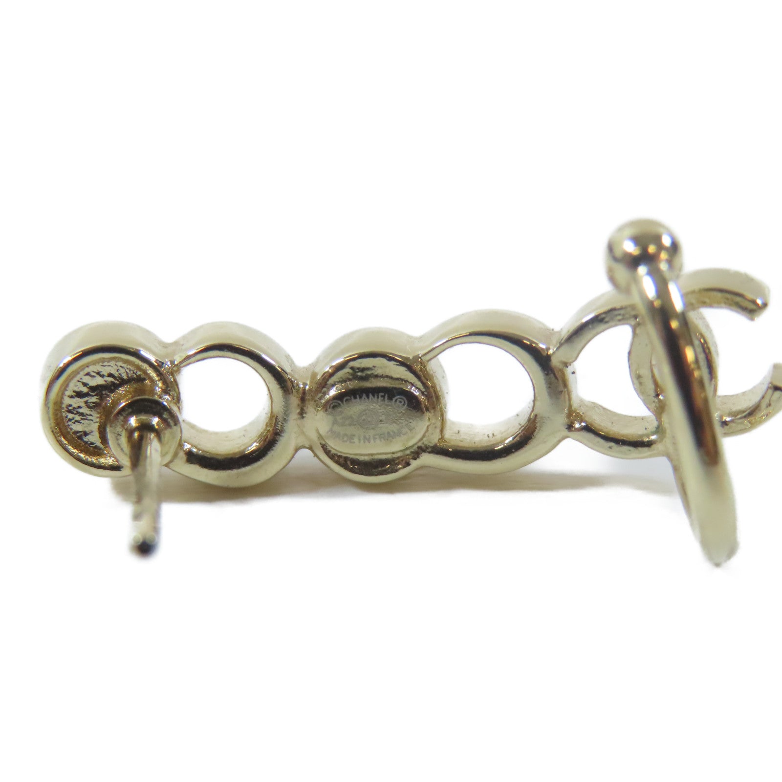 CHANEL 【激減優惠】金屬/水晶Pierced Earrings With Ear Cuffs耳環/耳夾金色