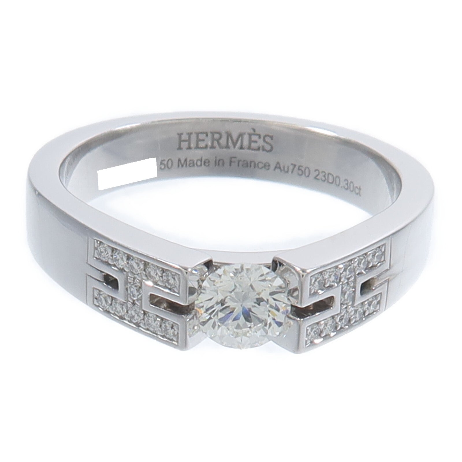 HERMES 18K白金Diamond Ring鑽石戒指