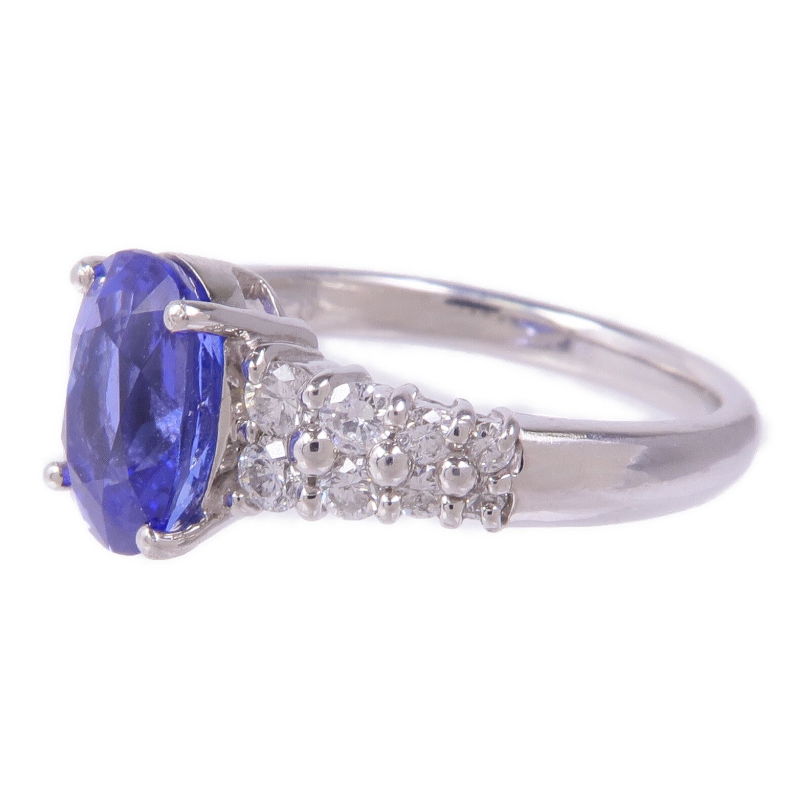 JEWELRY PT900鉑金Tanzanite Diamond Ring坦桑石/鑽石戒指US#6