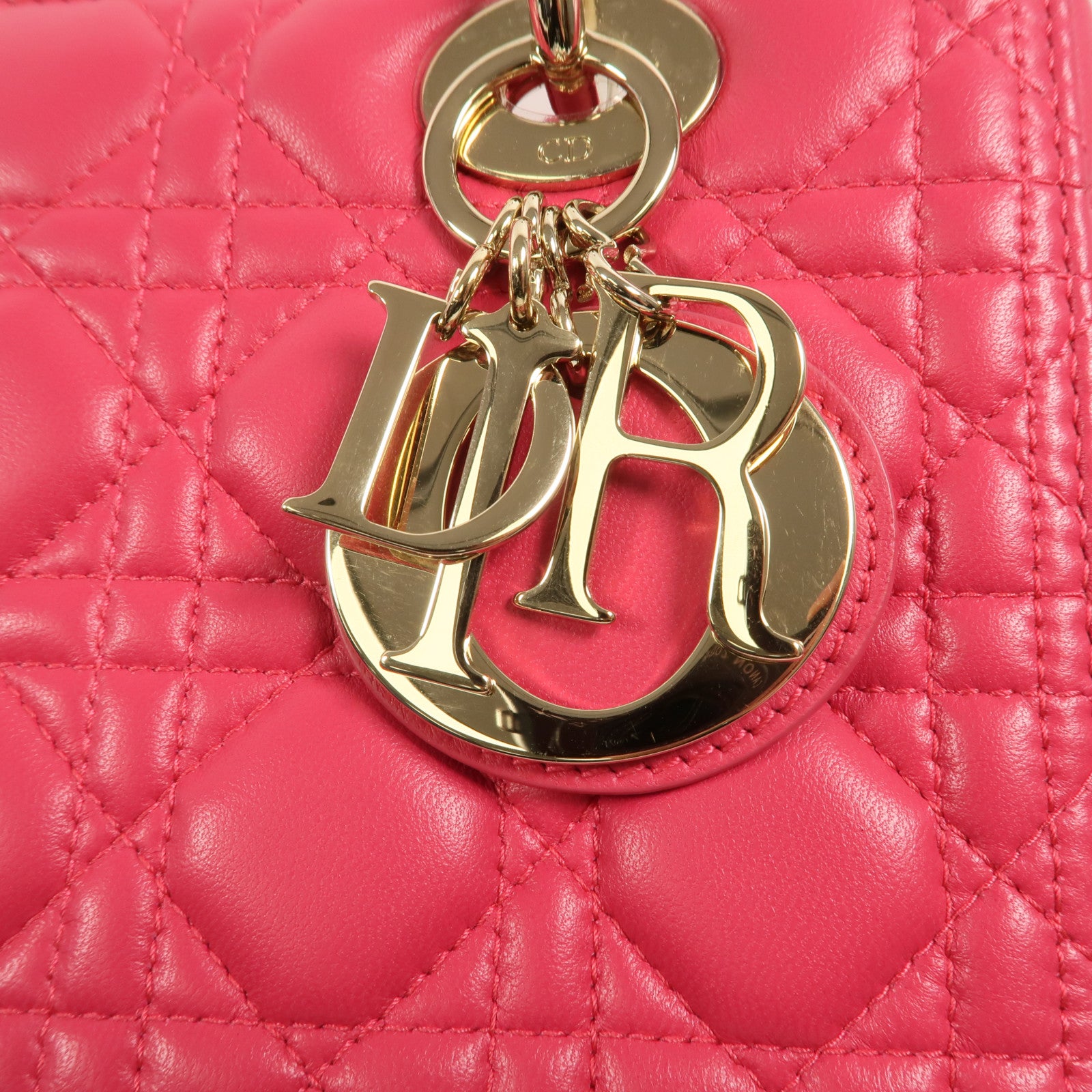 Dior 羊皮皮革Lady Dior Medium手挽肩背兩用袋