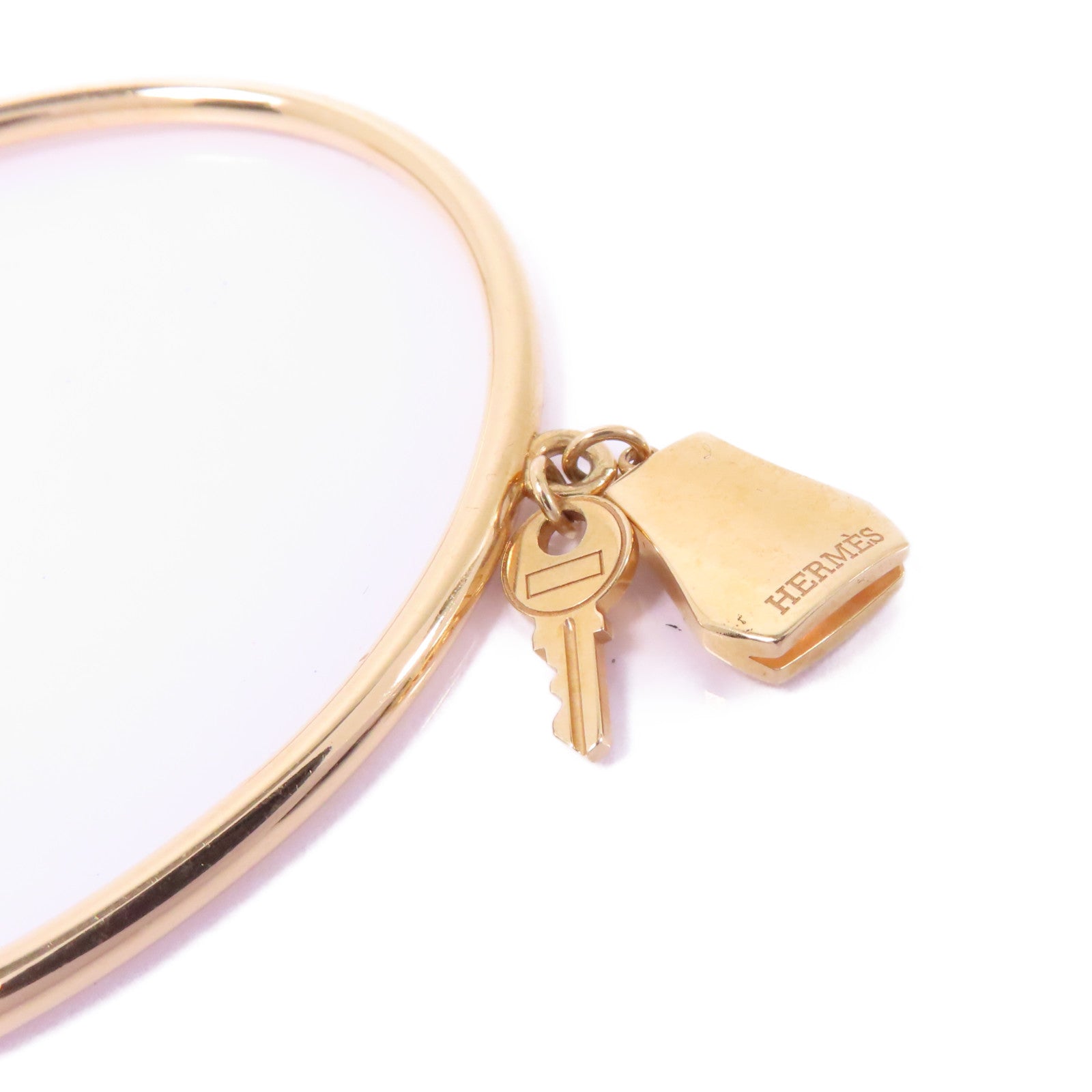 HERMES 18K玫瑰金Kelly Clochette Bracelet XS手鐲金色