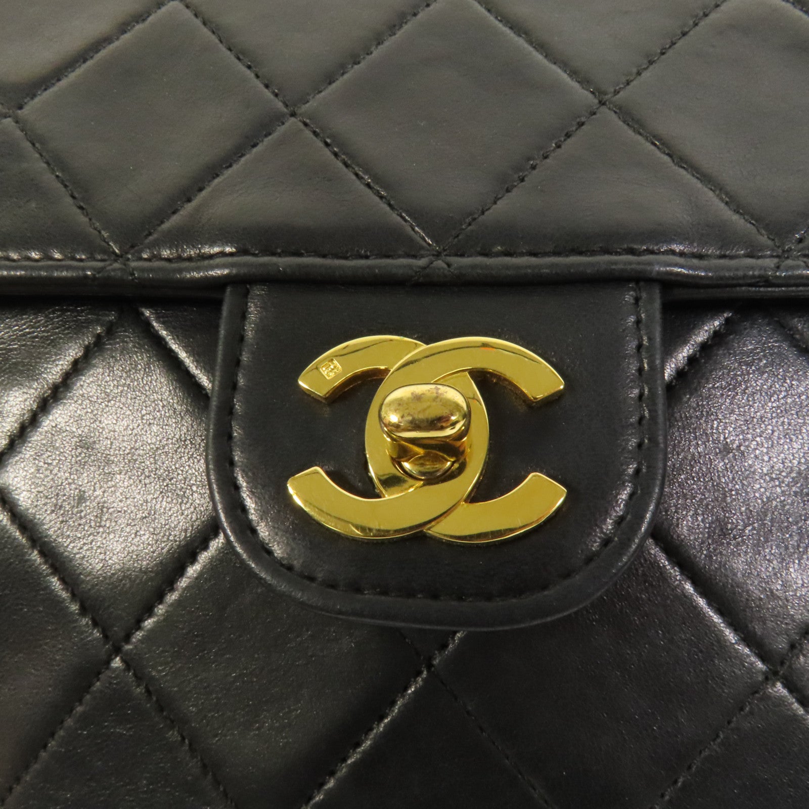 CHANEL 羊皮皮革Vintage Matelasse Shoulder Bag金扣鏈帶肩背袋