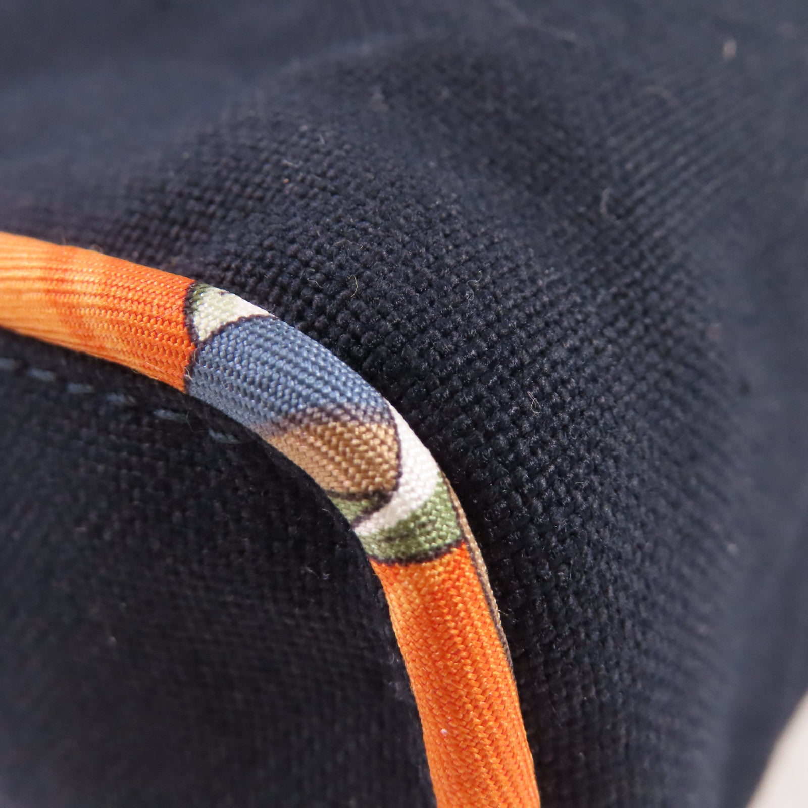 HERMES 帆布Tote Bag銀扣手挽袋深藍色