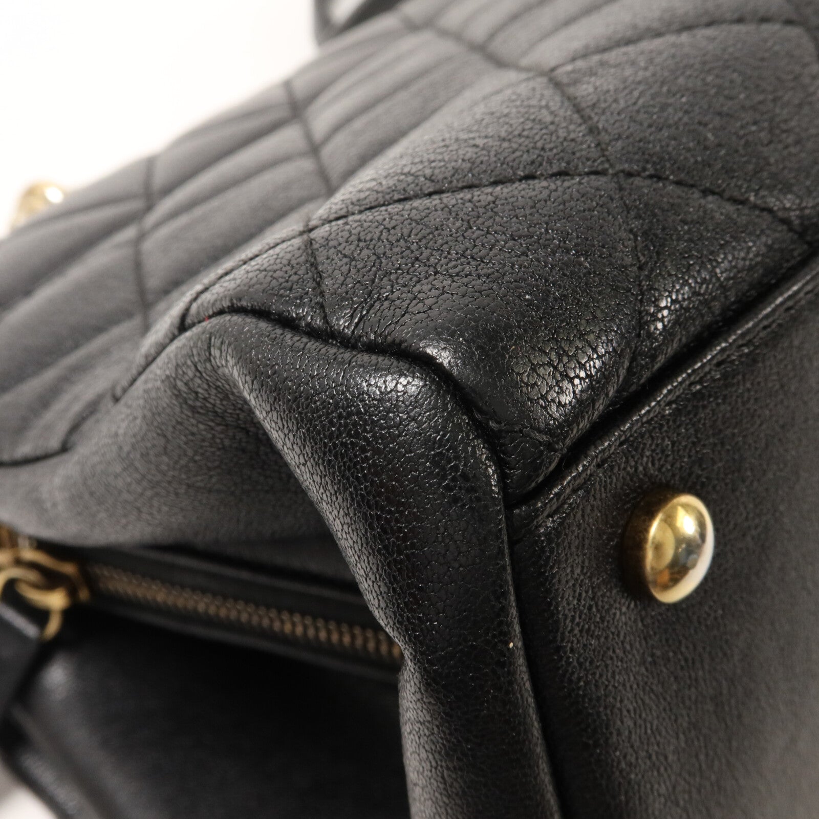 CHANEL 牛皮皮革Trapezio Flap Bag鏈帶手挽肩背兩用袋