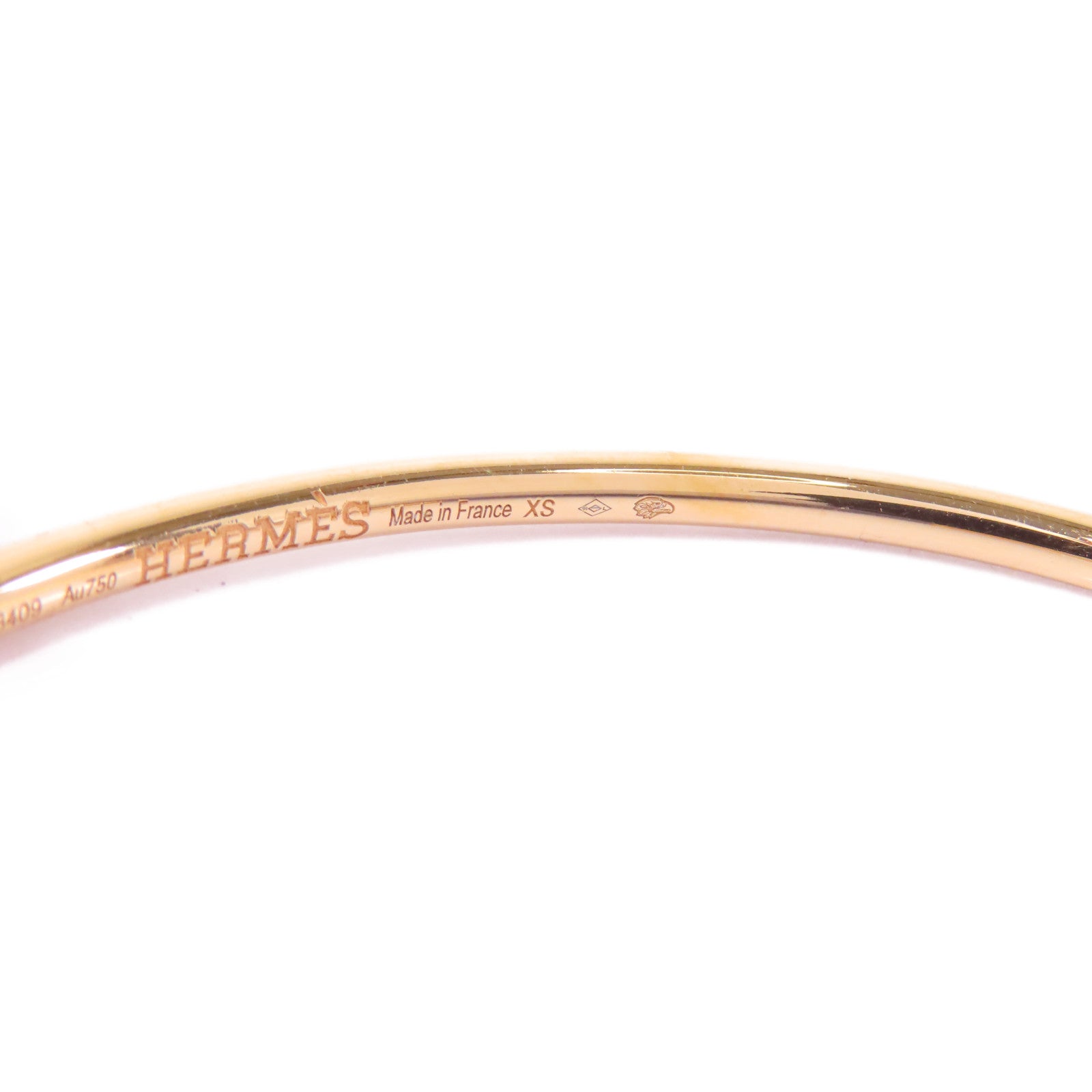 HERMES 18K玫瑰金Kelly Clochette Bracelet XS手鐲金色