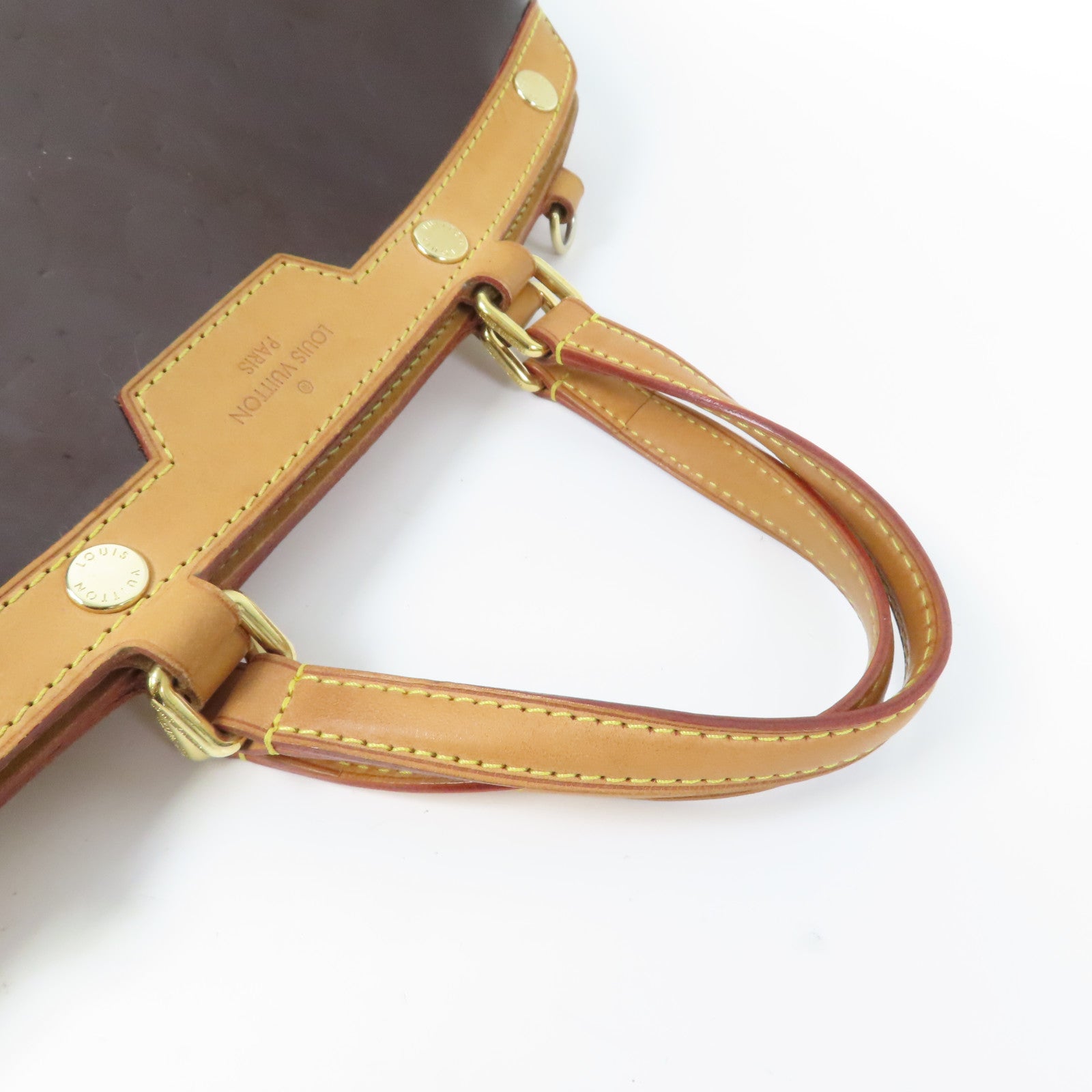 LOUIS VUITTON 【激減優惠】Vernis BreaMM金扣手挽袋紅色