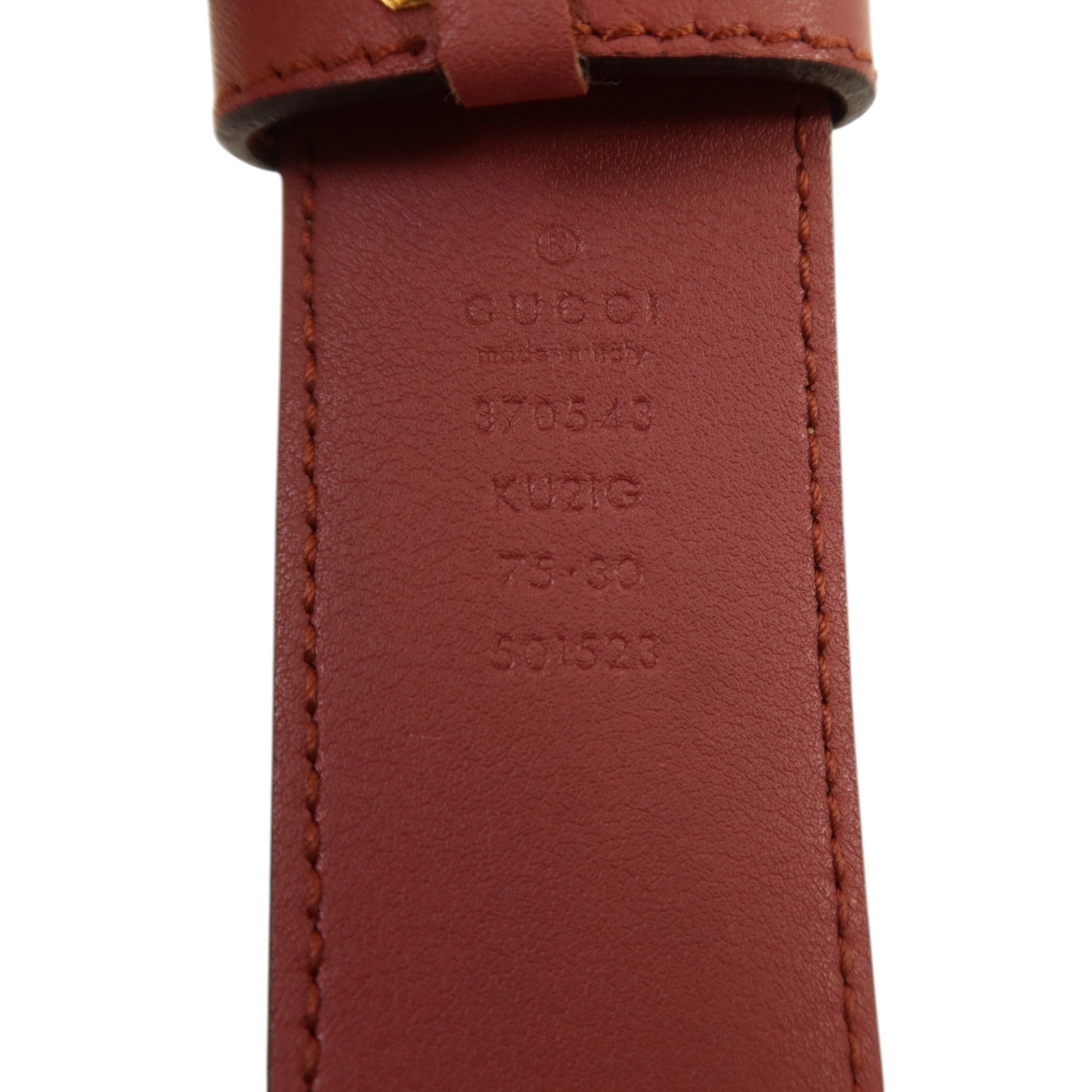GUCCI 塗層帆布/皮革Belt 75cm金扣皮帶