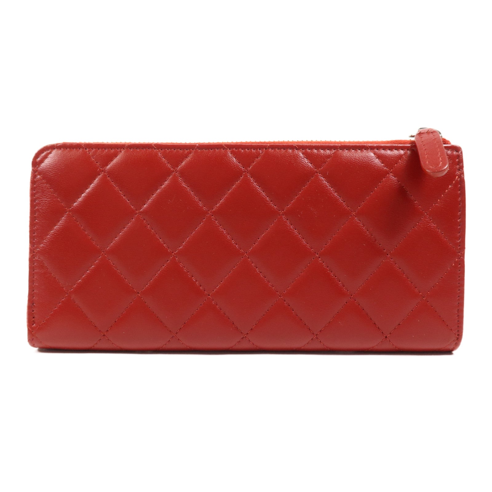 CHANEL 羊皮皮革Long Wallet銀扣長錢包