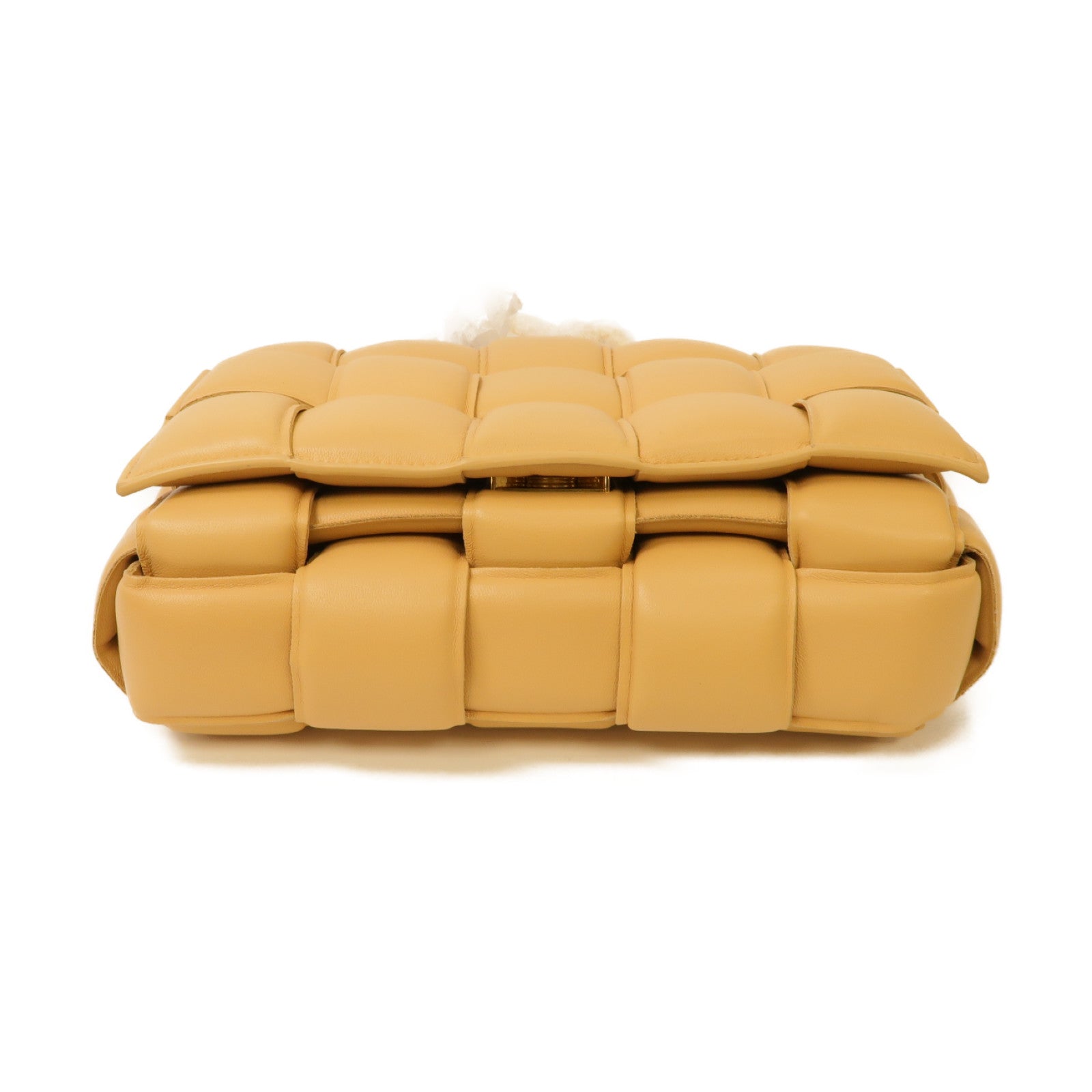 BOTTEGA VENETA 羊皮皮革Chain Cassette金扣手挽肩背兩用袋棕色