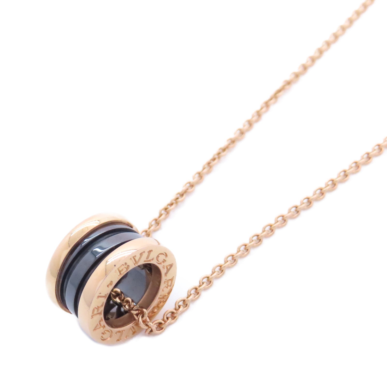BVLGARI 18K玫瑰金/陶瓷B-zero1 Necklace金扣項鏈