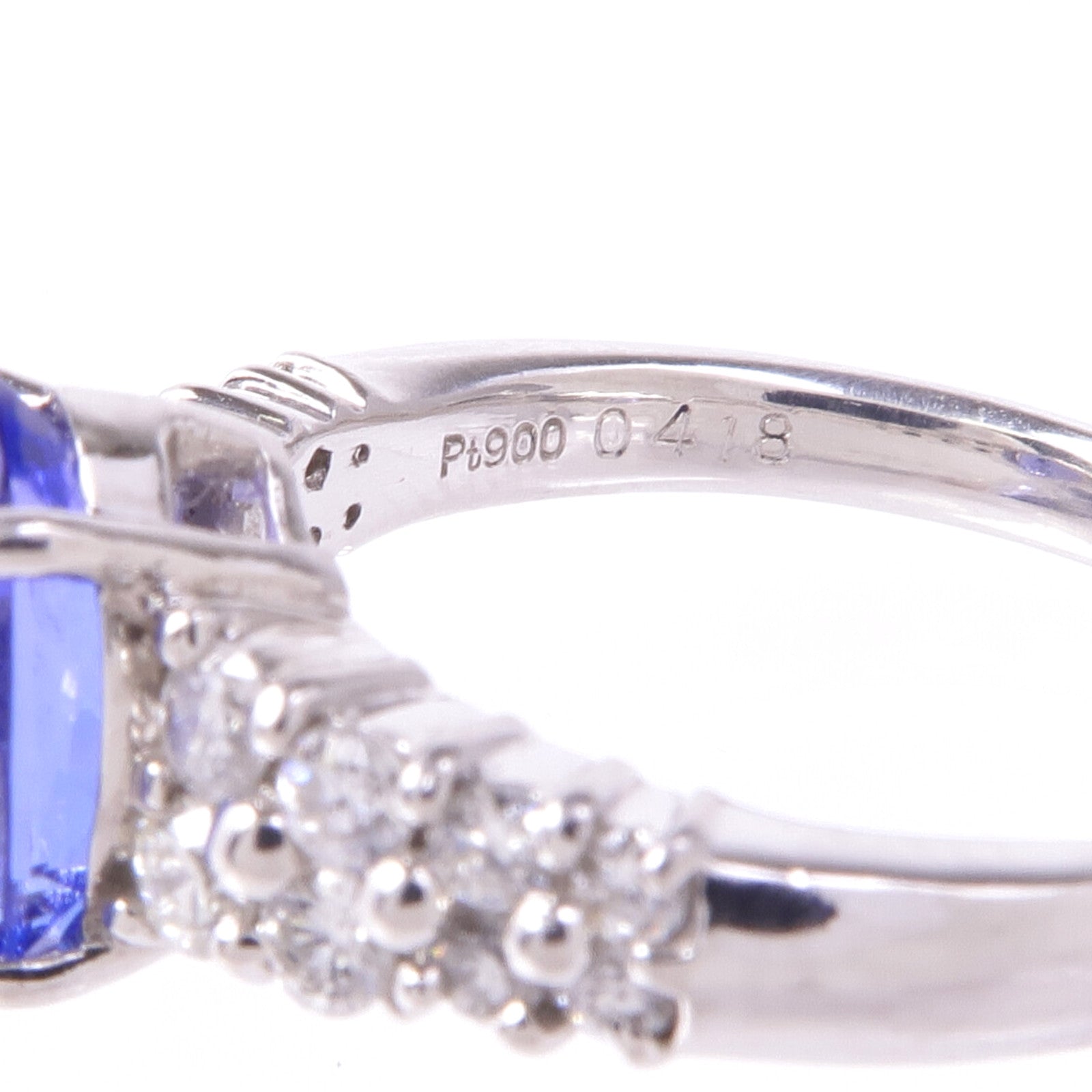 JEWELRY PT900鉑金Tanzanite Diamond Ring坦桑石/鑽石戒指US#6