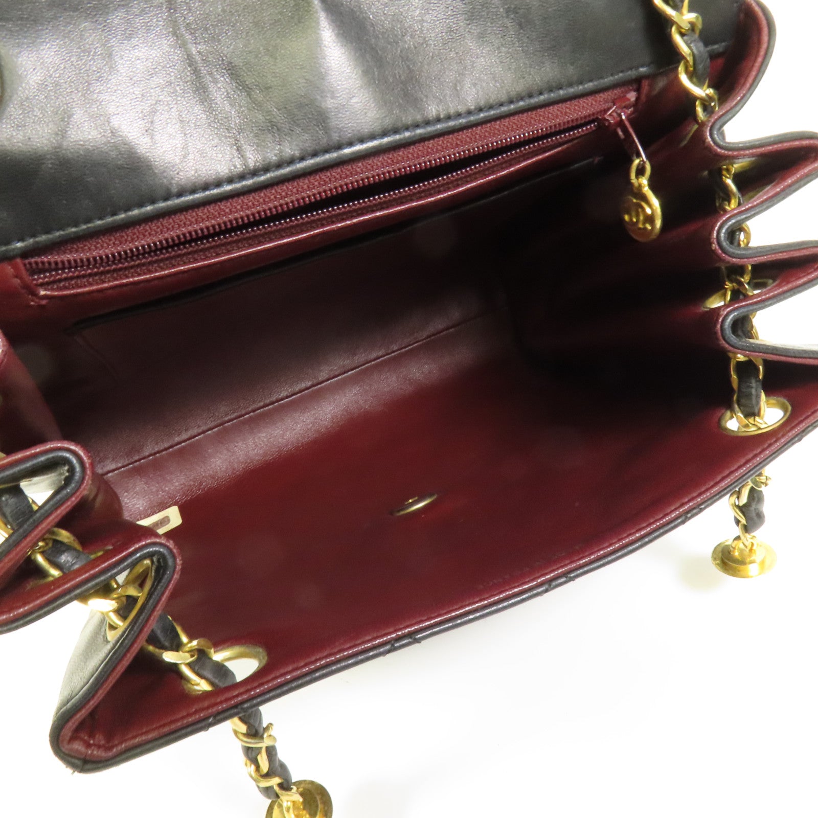 CHANEL 羊皮皮革Vintage Matelasse Shoulder Bag金扣鏈帶肩背袋