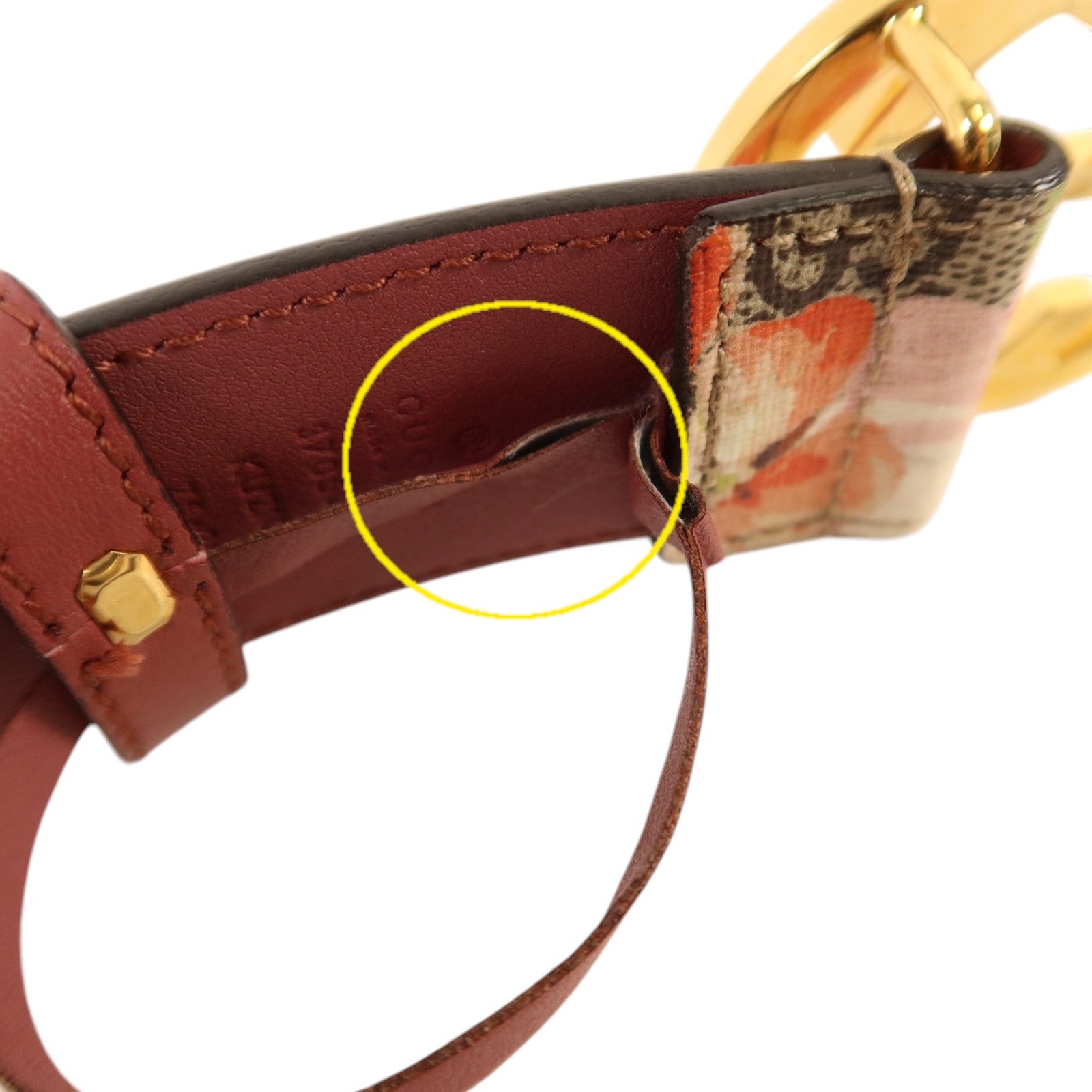 GUCCI 塗層帆布/皮革Belt 75cm金扣皮帶