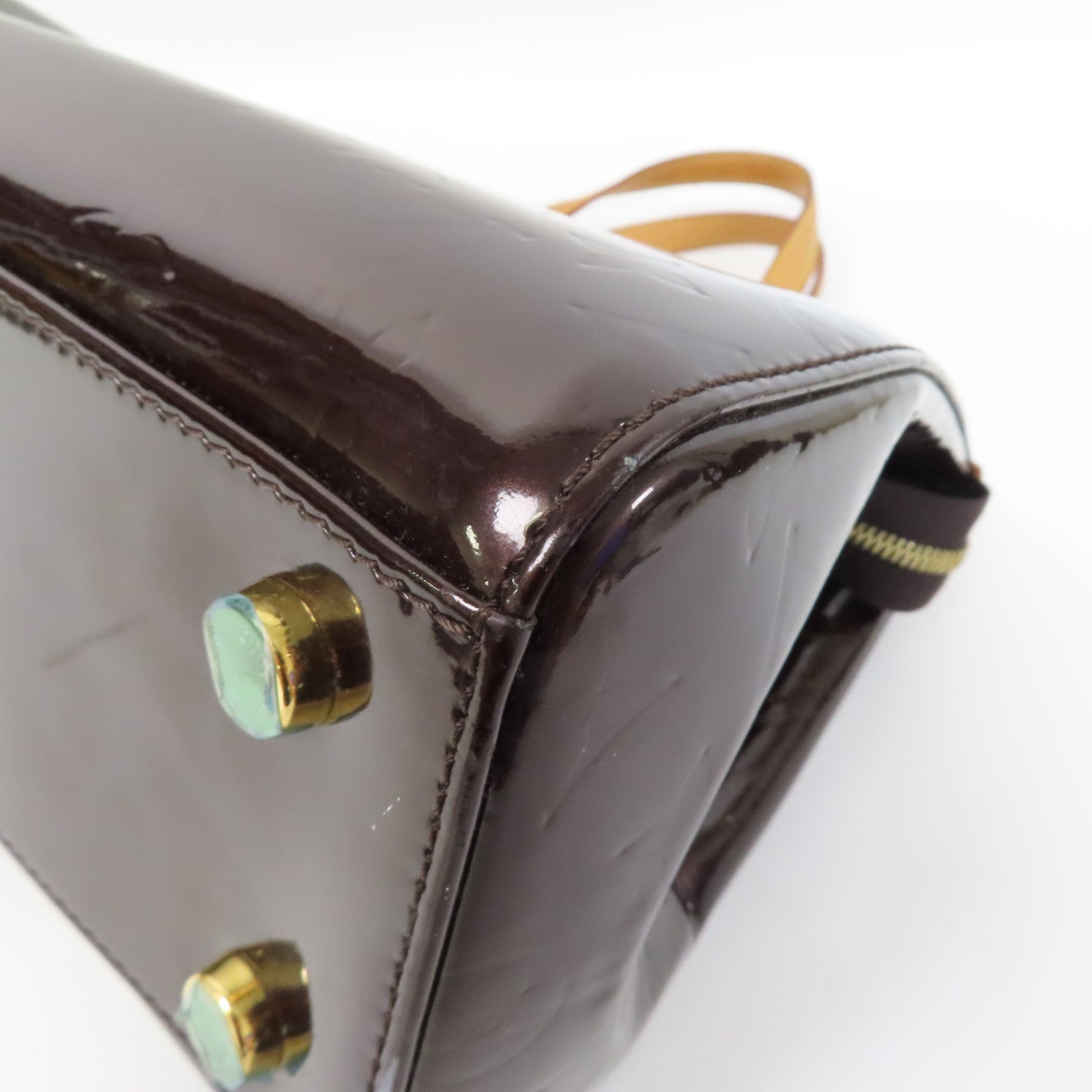 LOUIS VUITTON 【激減優惠】Vernis BreaMM金扣手挽袋紅色