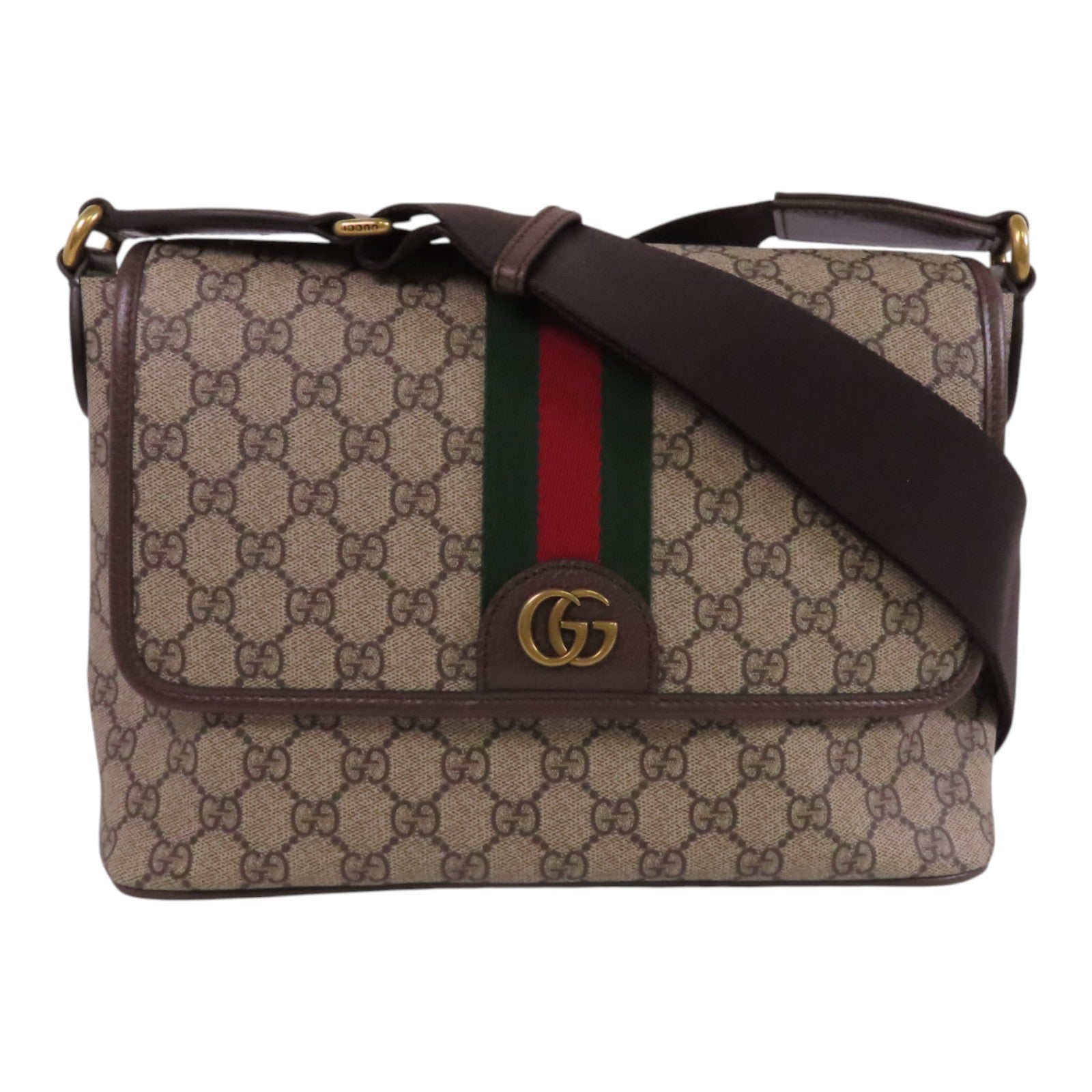 GUCCI 塗層帆布Ophidia Medium Messenger金扣肩背袋