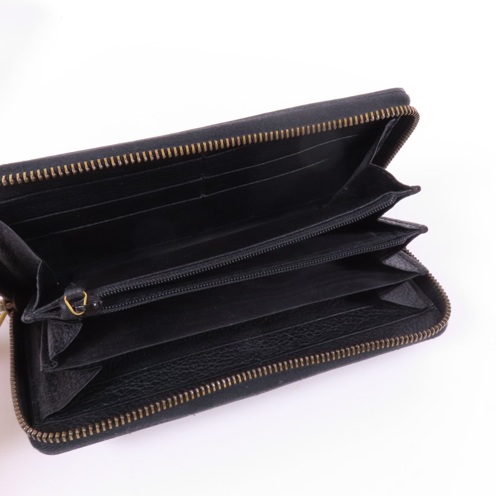 GUCCI 牛皮皮革Zipper Long Round Wallet金扣長錢包