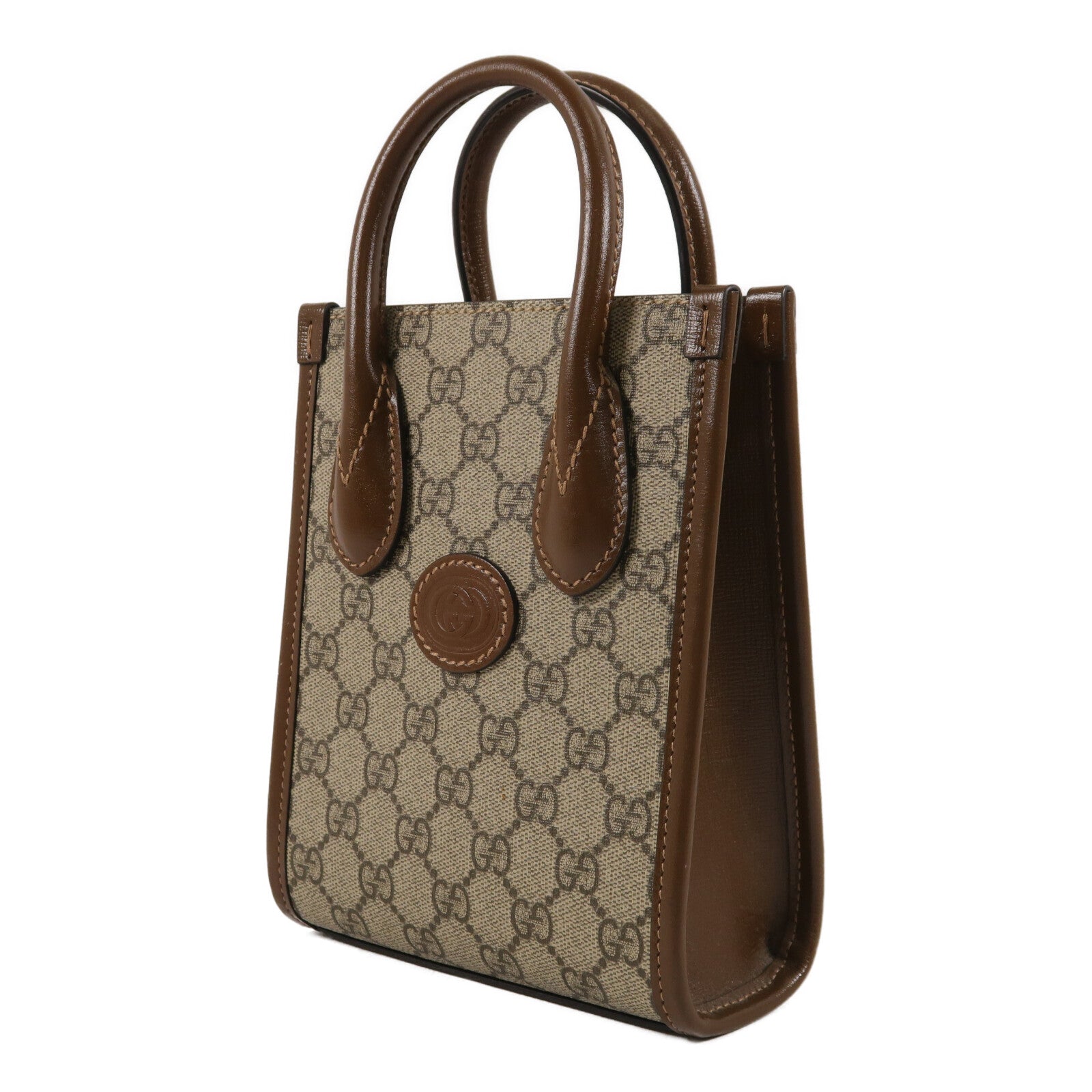 GUCCI 塗層帆布Interlocking G Mini Tote Bag手挽肩背兩用袋