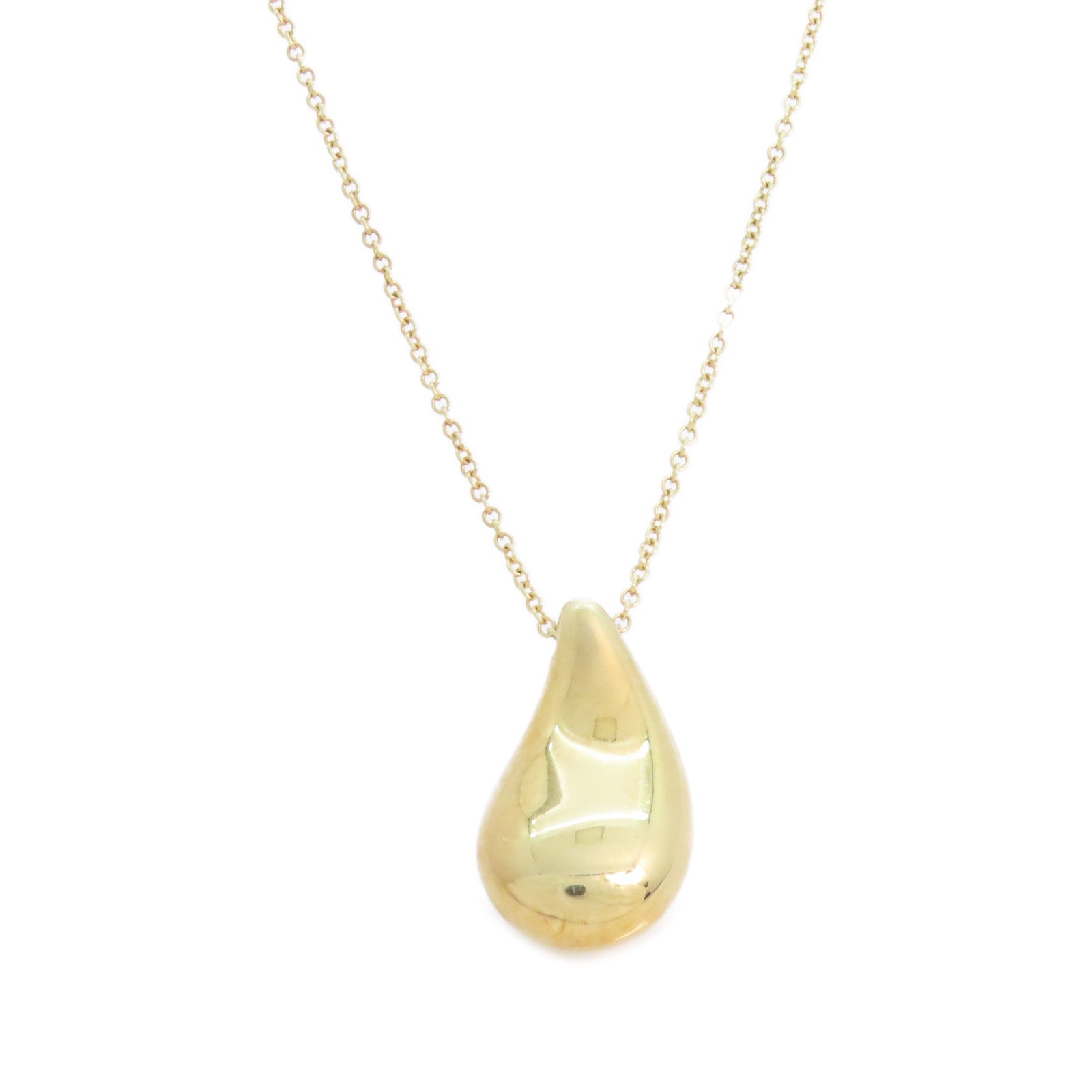 TIFFANY＆CO 18K黃金Teardrop Necklace金扣項鏈