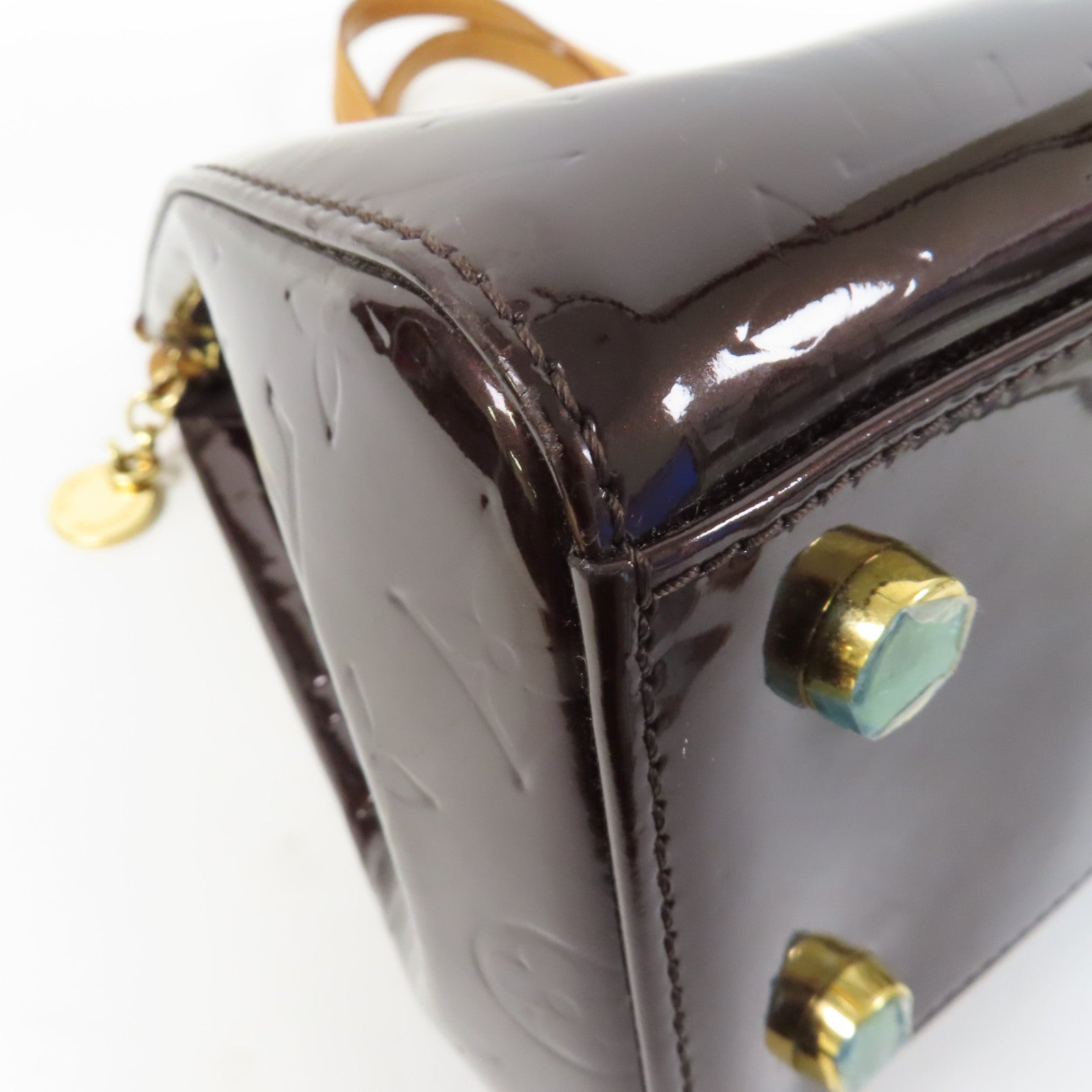 LOUIS VUITTON 【激減優惠】Vernis BreaMM金扣手挽袋紅色