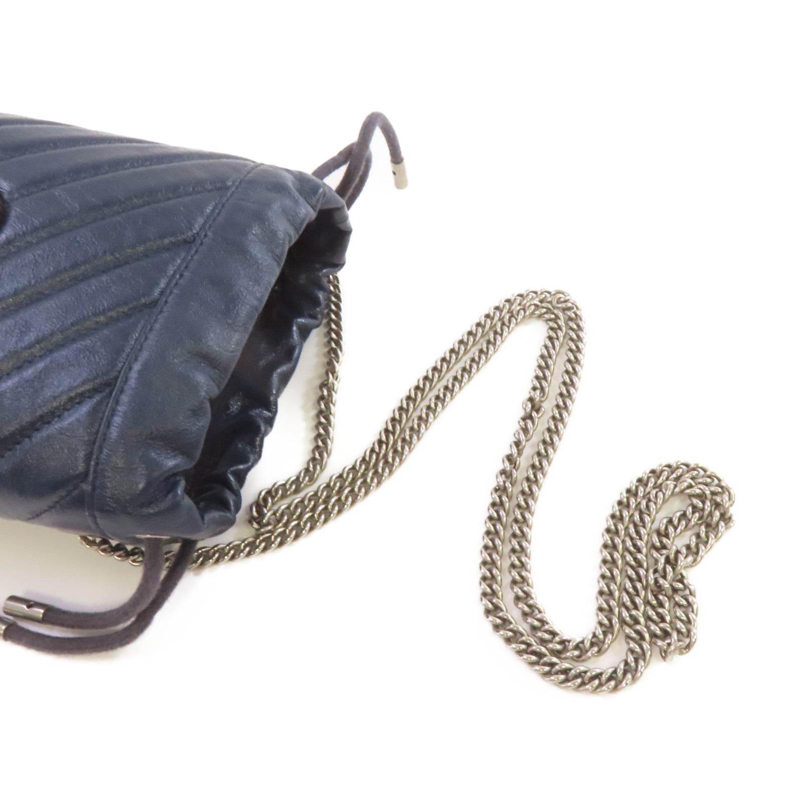 GUCCI 【激減優惠】牛皮皮革GG Marmont Chain Shoulder Bag鏈帶肩背袋藍色