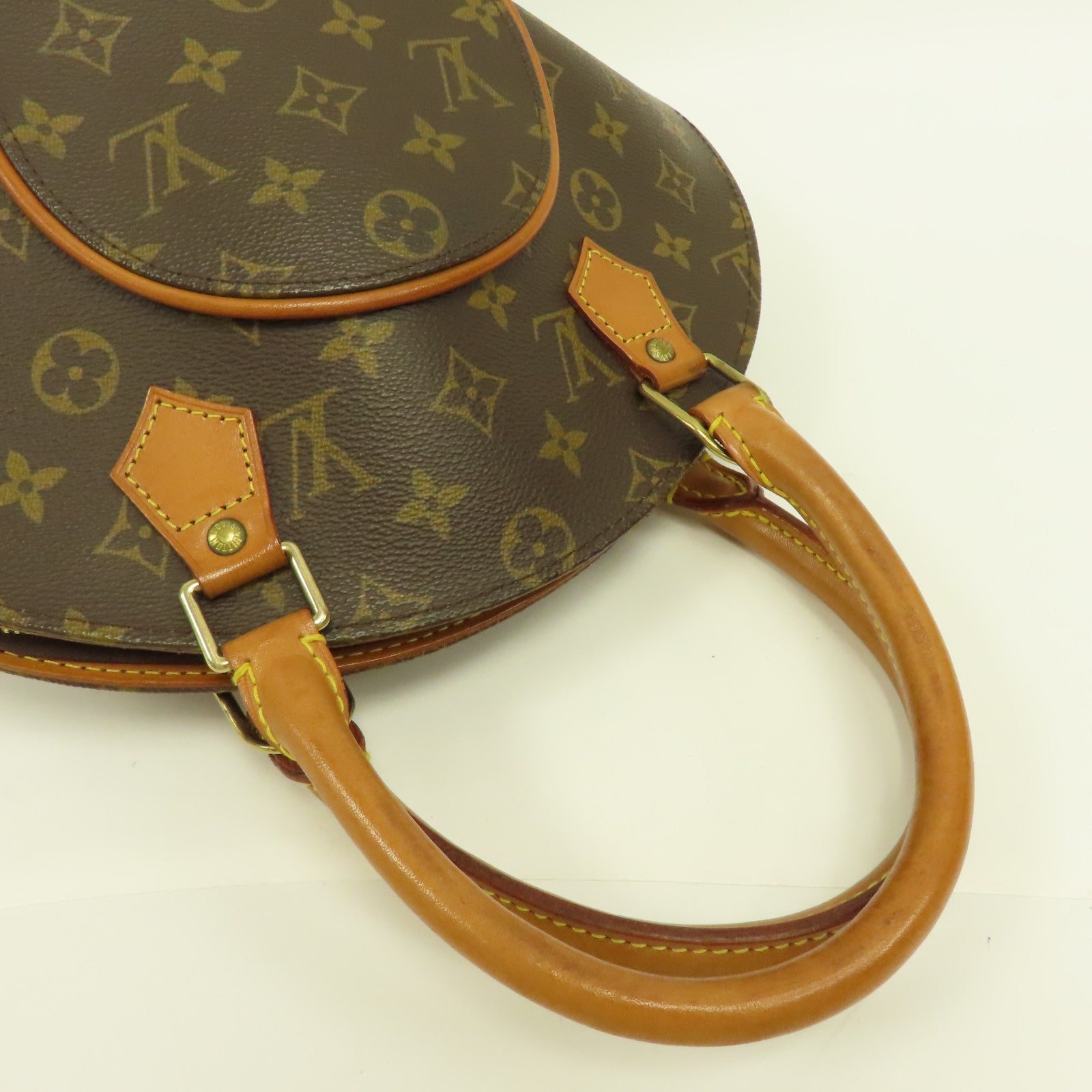 LOUIS VUITTON Monogram Ellipse PM金扣手挽袋啡色