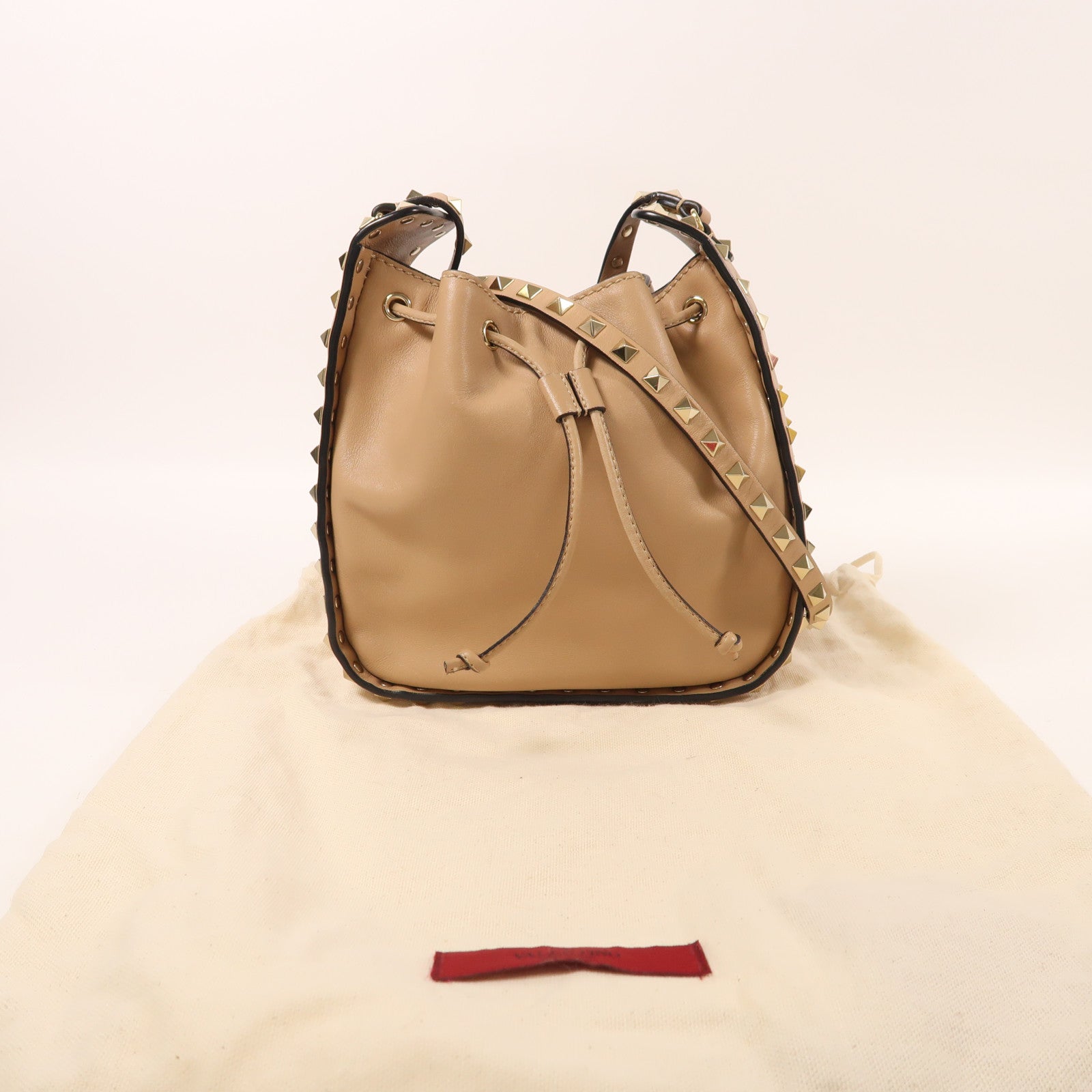 Valentino 皮革Shoulder Bag金扣肩背袋