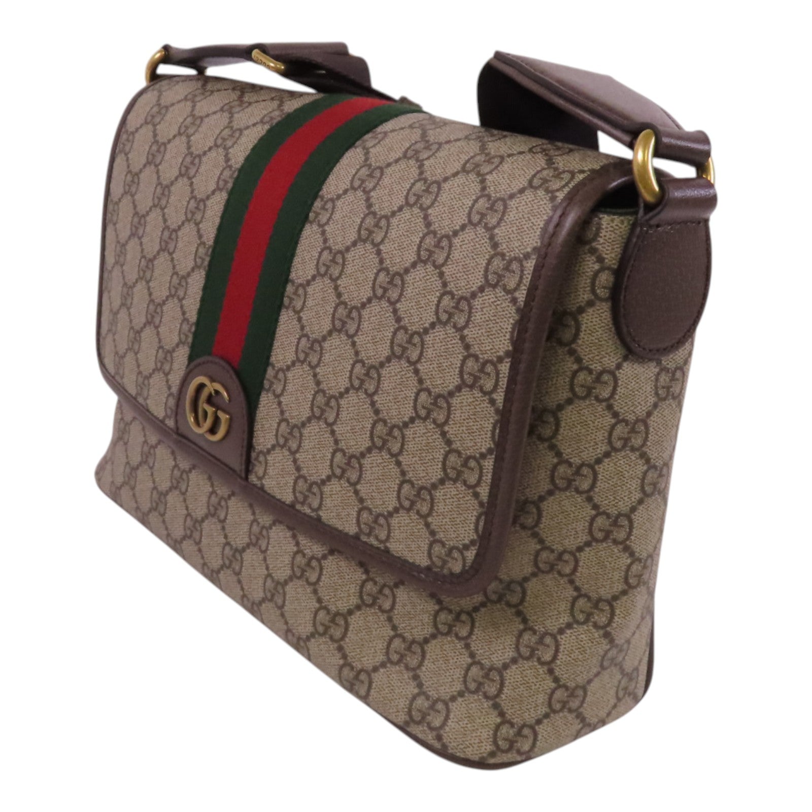 GUCCI 【激減優惠】塗層帆布Ophidia Medium Messenger金扣肩背袋