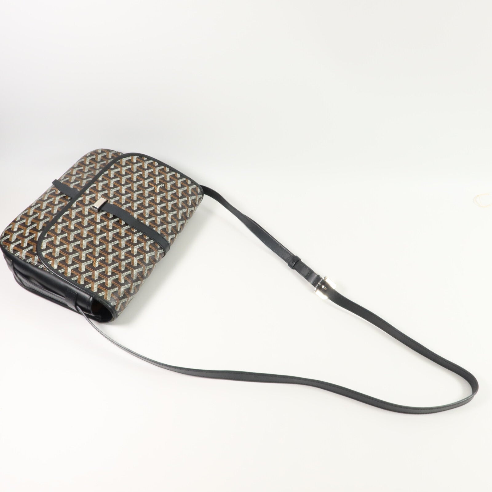 GOYARD 塗層帆布/牛皮皮革Belvedere 2 MM肩背袋