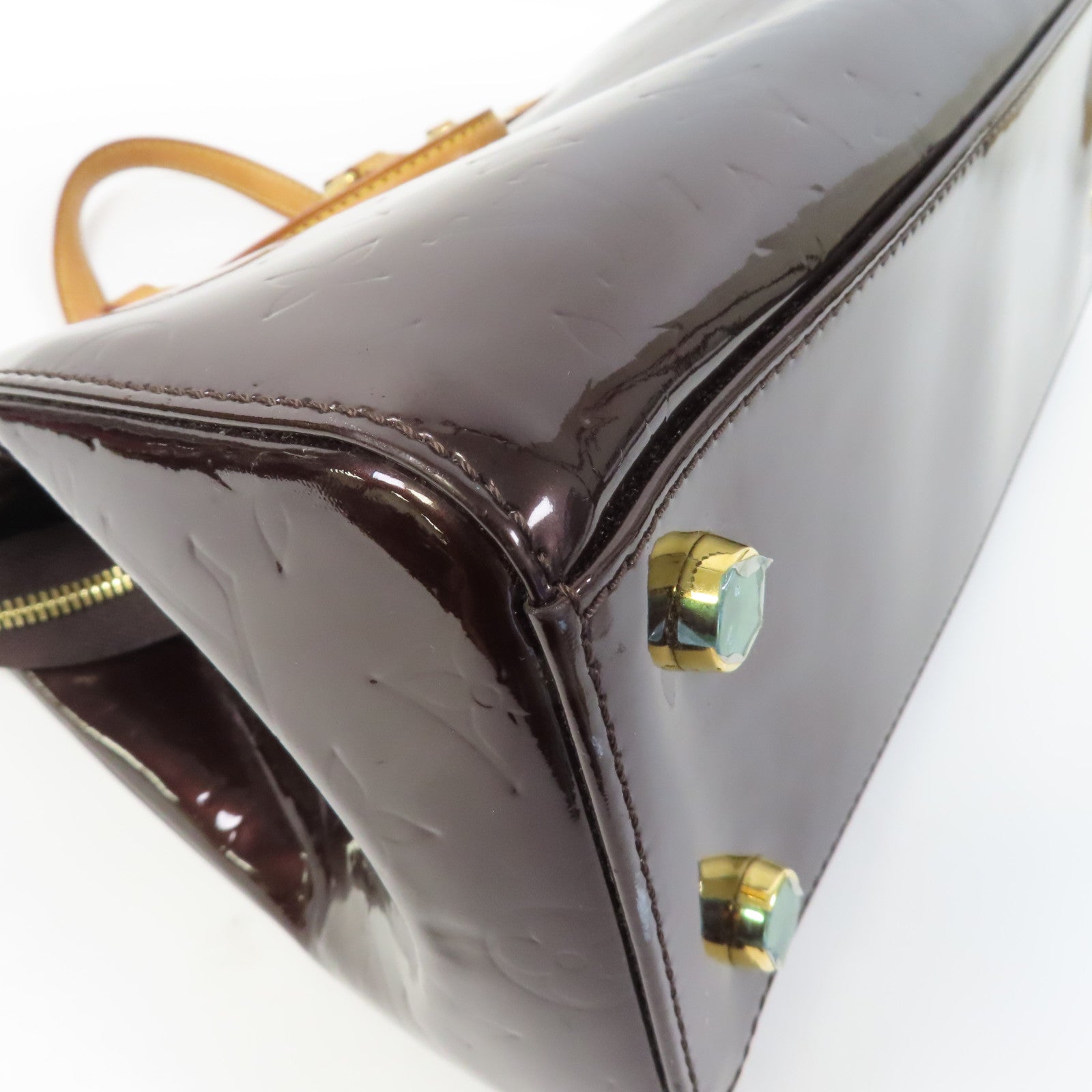 LOUIS VUITTON 【激減優惠】Vernis BreaMM金扣手挽袋紅色
