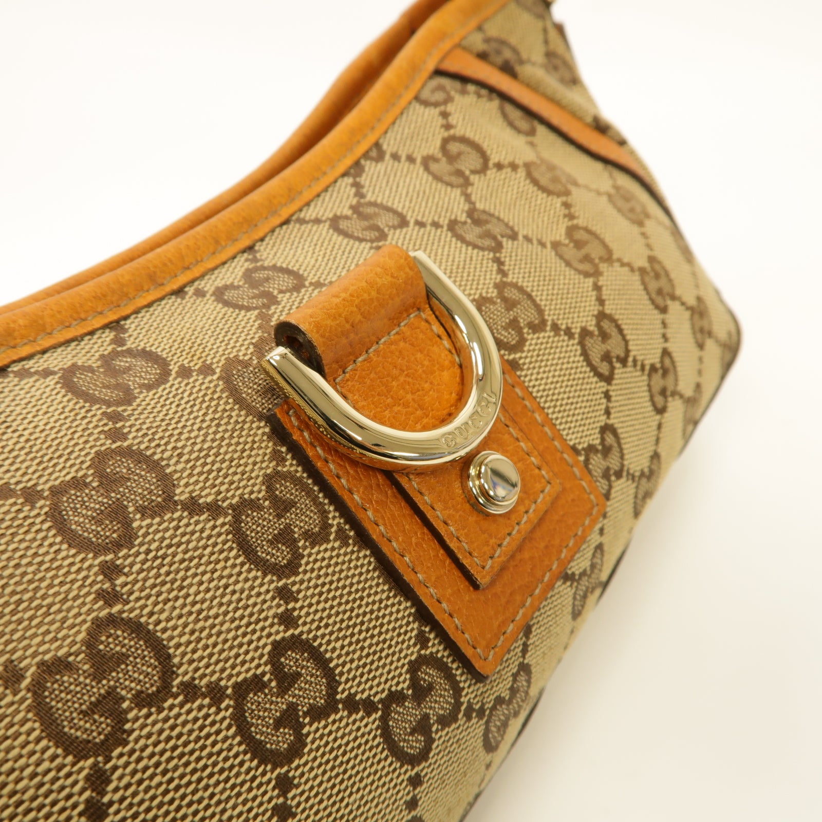 GUCCI 帆布Hand Bag金扣手挽袋橙色