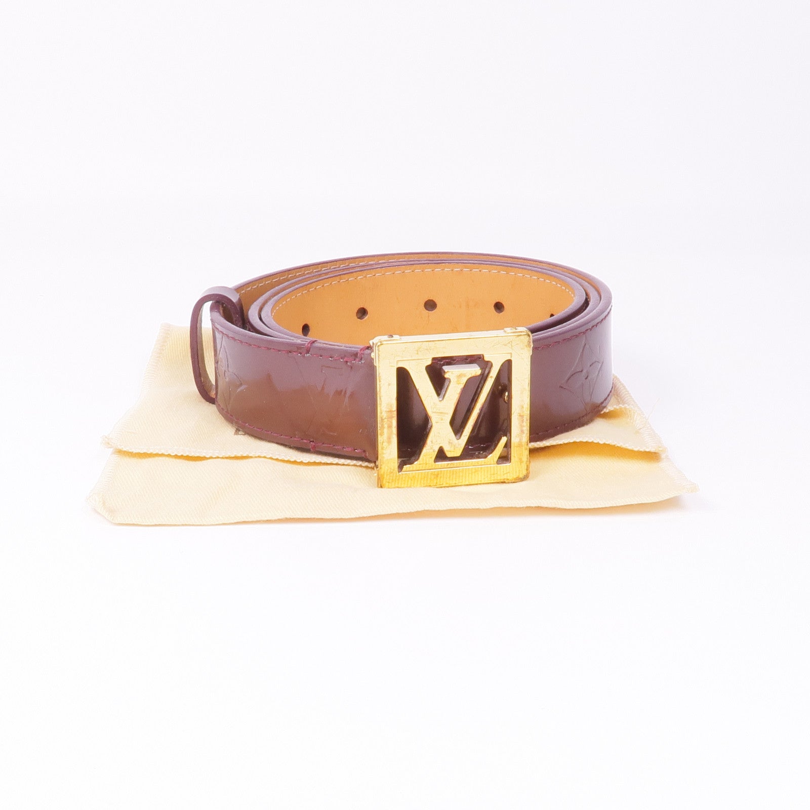 LOUIS VUITTON 【激減優惠】Vernis Ceinture Frame金扣皮帶