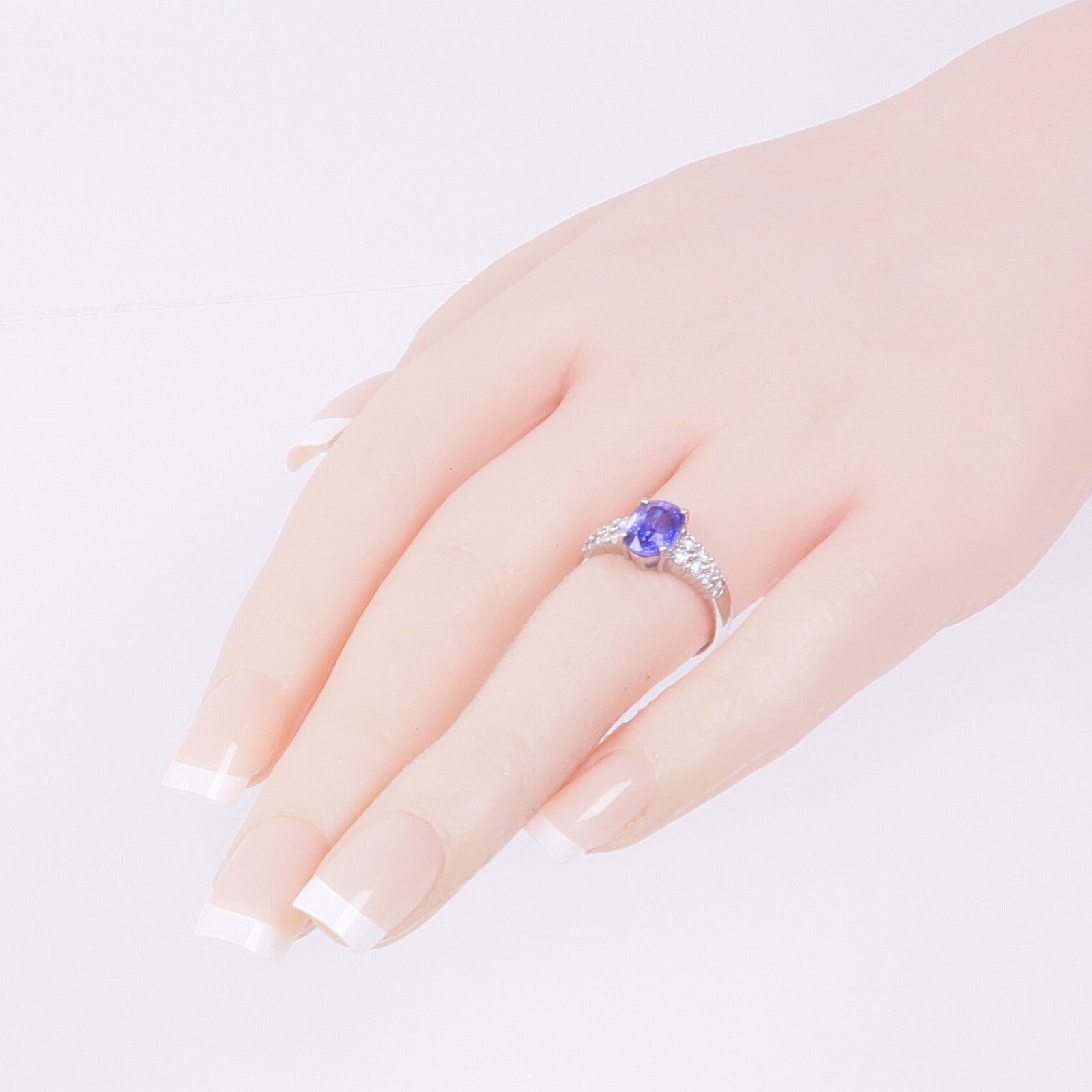 JEWELRY PT900鉑金Tanzanite Diamond Ring坦桑石/鑽石戒指US#6