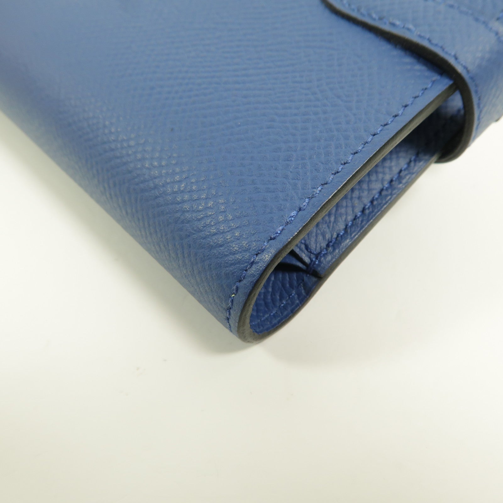 HERMES Epsom皮革Kelly Depliant Medium長錢包Bleu Agate