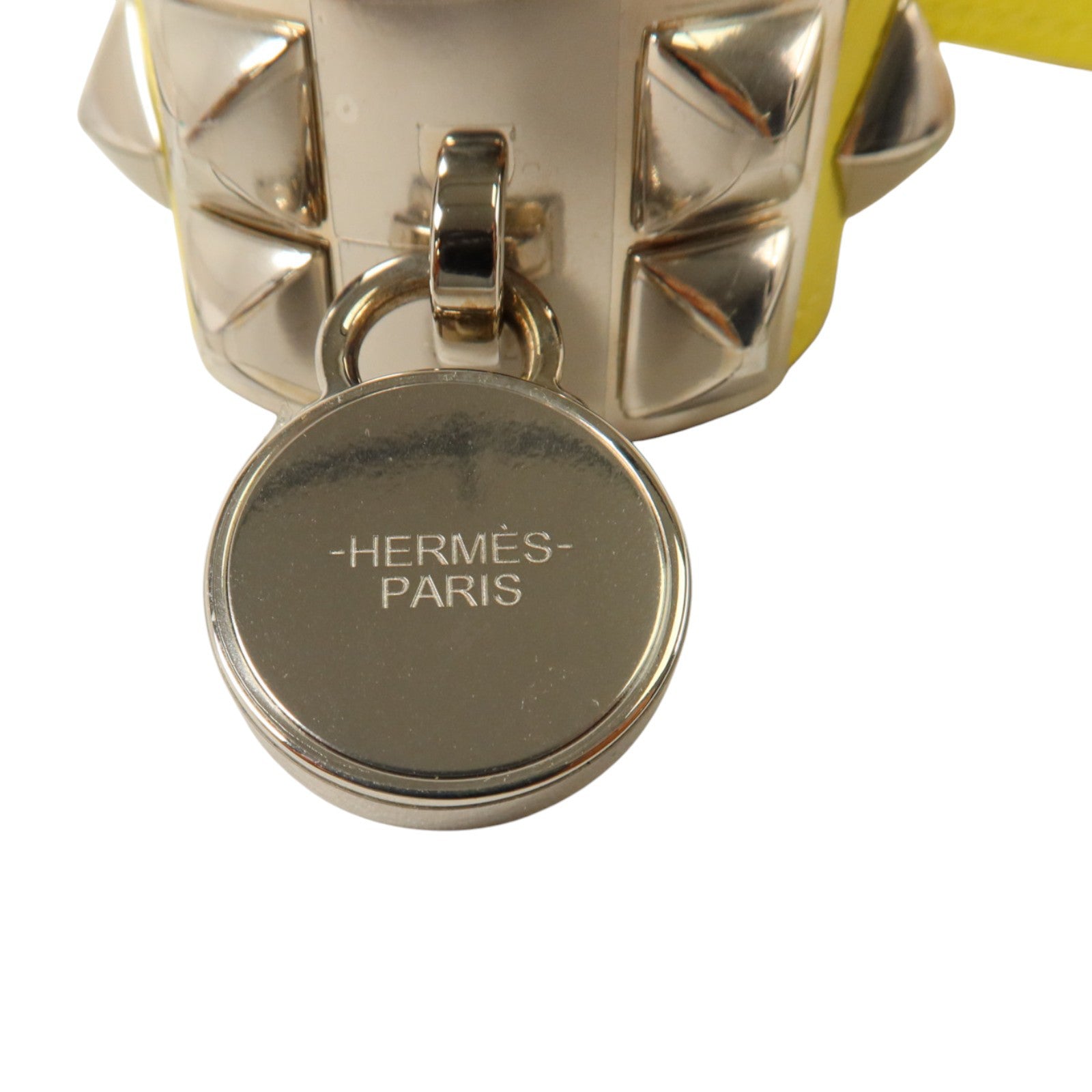 HERMES 【激減優惠】Epsom皮革Porte-Cle Corridian Bag Charm銀扣掛飾Lime