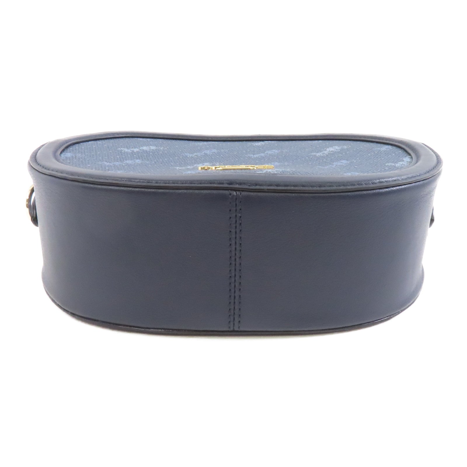 COACH 塗層帆布Shoulder Bag金扣肩背袋藍色