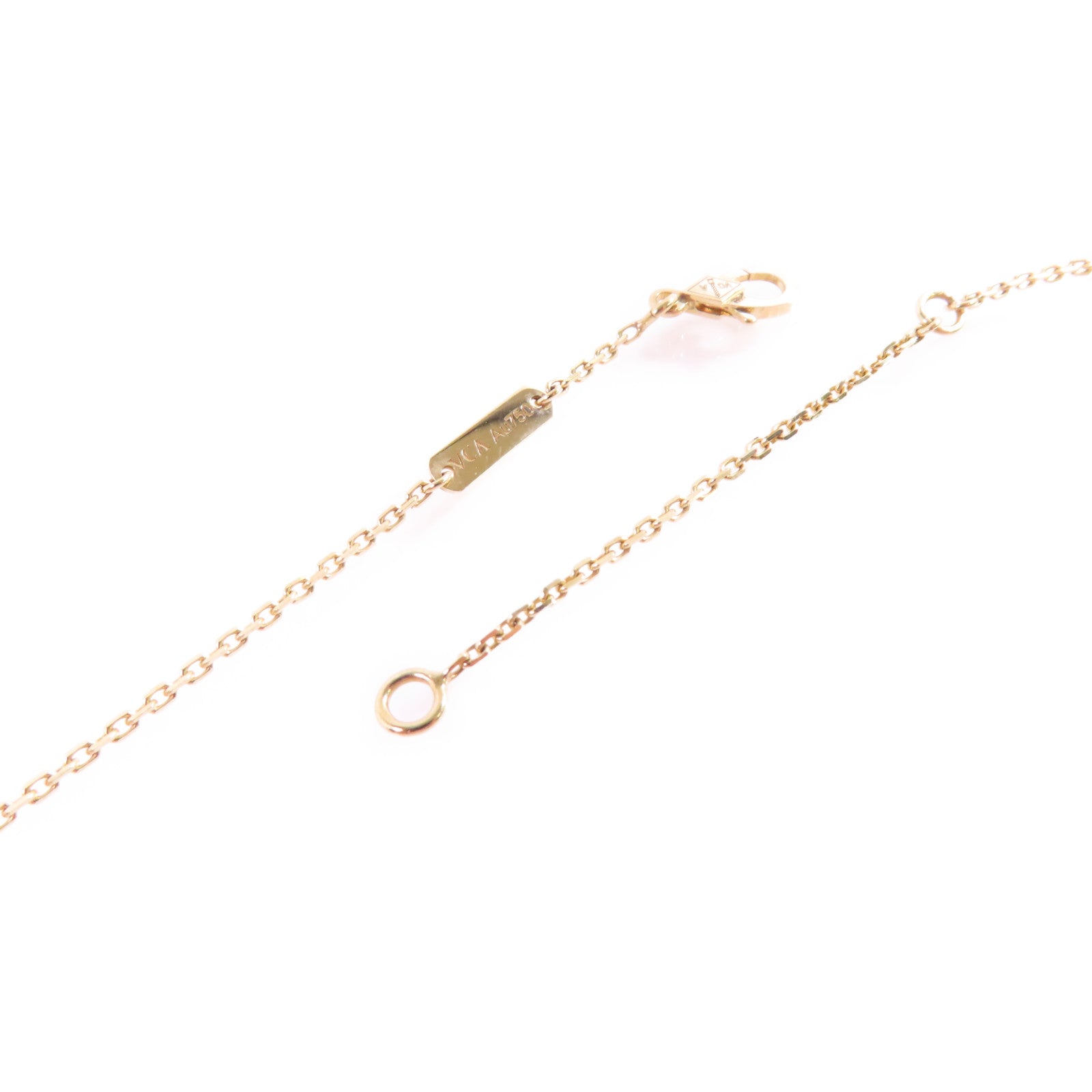 Van Cleef & Arpels 18K黃金/鑽石Vintage Alhambra Diamond Pendant Necklace項鏈