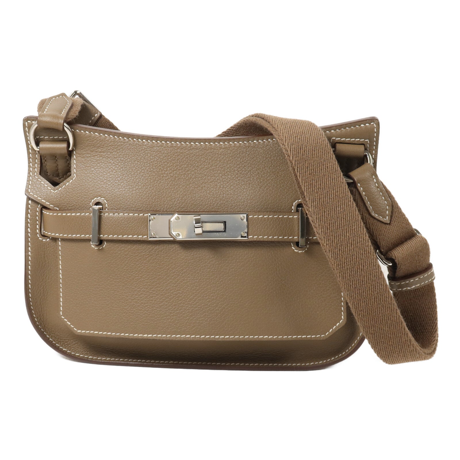 HERMES Evercolor皮革Jypsiere Mini肩背袋Etoupe
