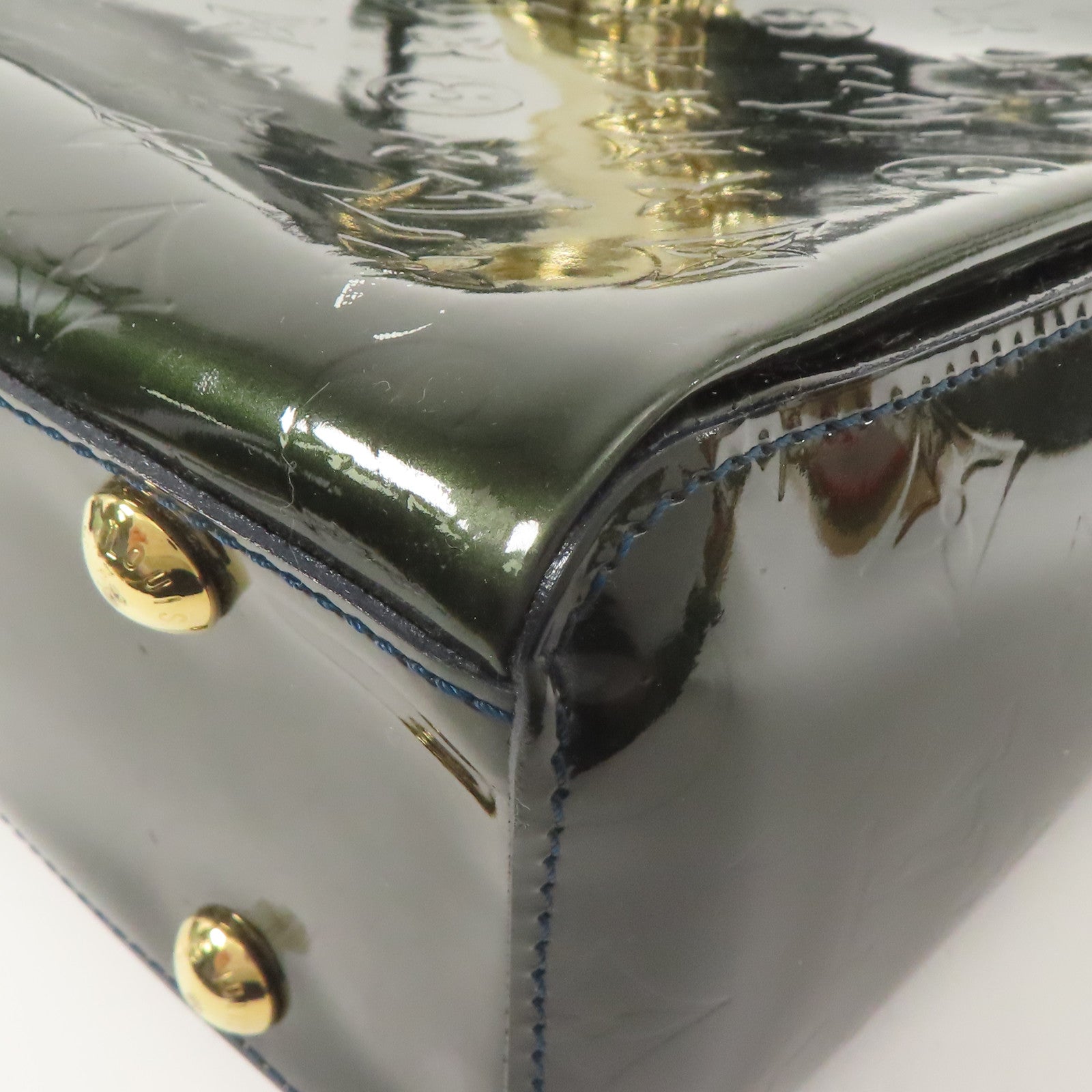 LOUIS VUITTON 漆皮皮革Melrose Arenue金扣手挽袋