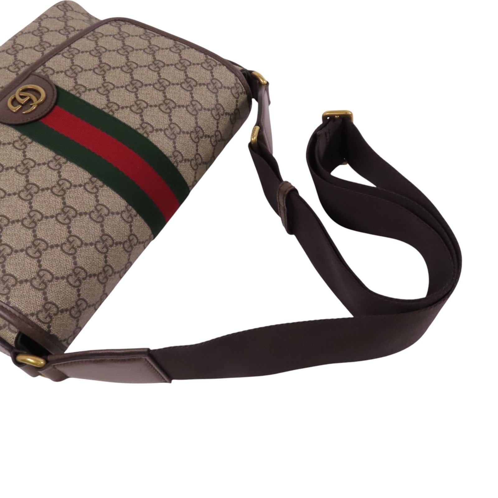 GUCCI 【激減優惠】塗層帆布Ophidia Medium Messenger金扣肩背袋