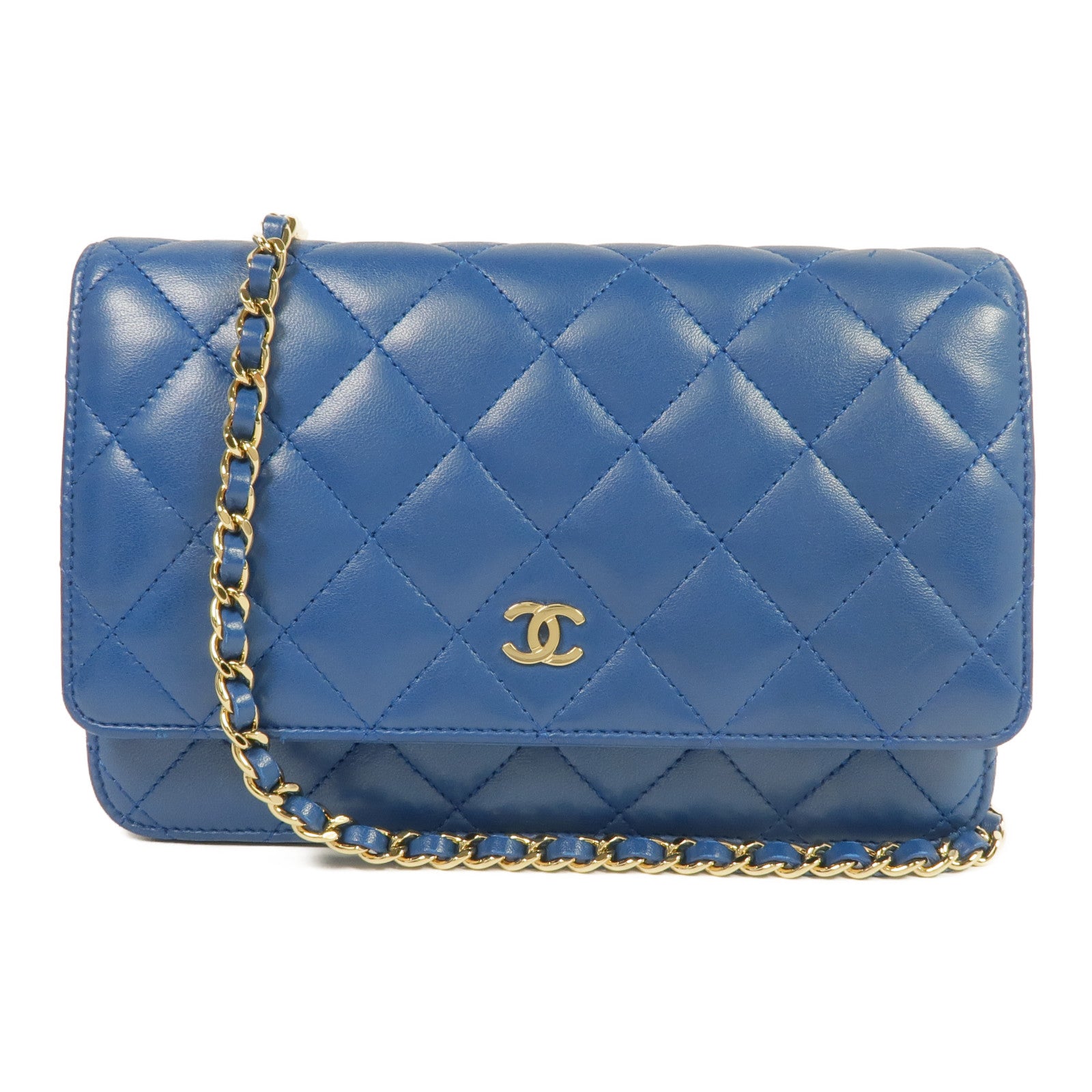 CHANEL 羊皮皮革WOC Wallet On Chain金扣鏈帶肩背袋