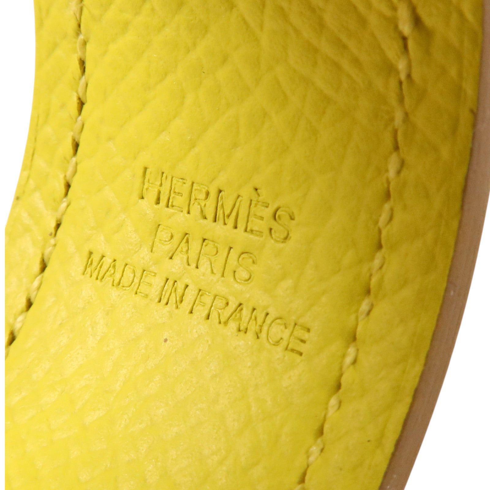 HERMES Epsom皮革Porte-Cle Corridian Bag Charm銀扣掛飾Lime