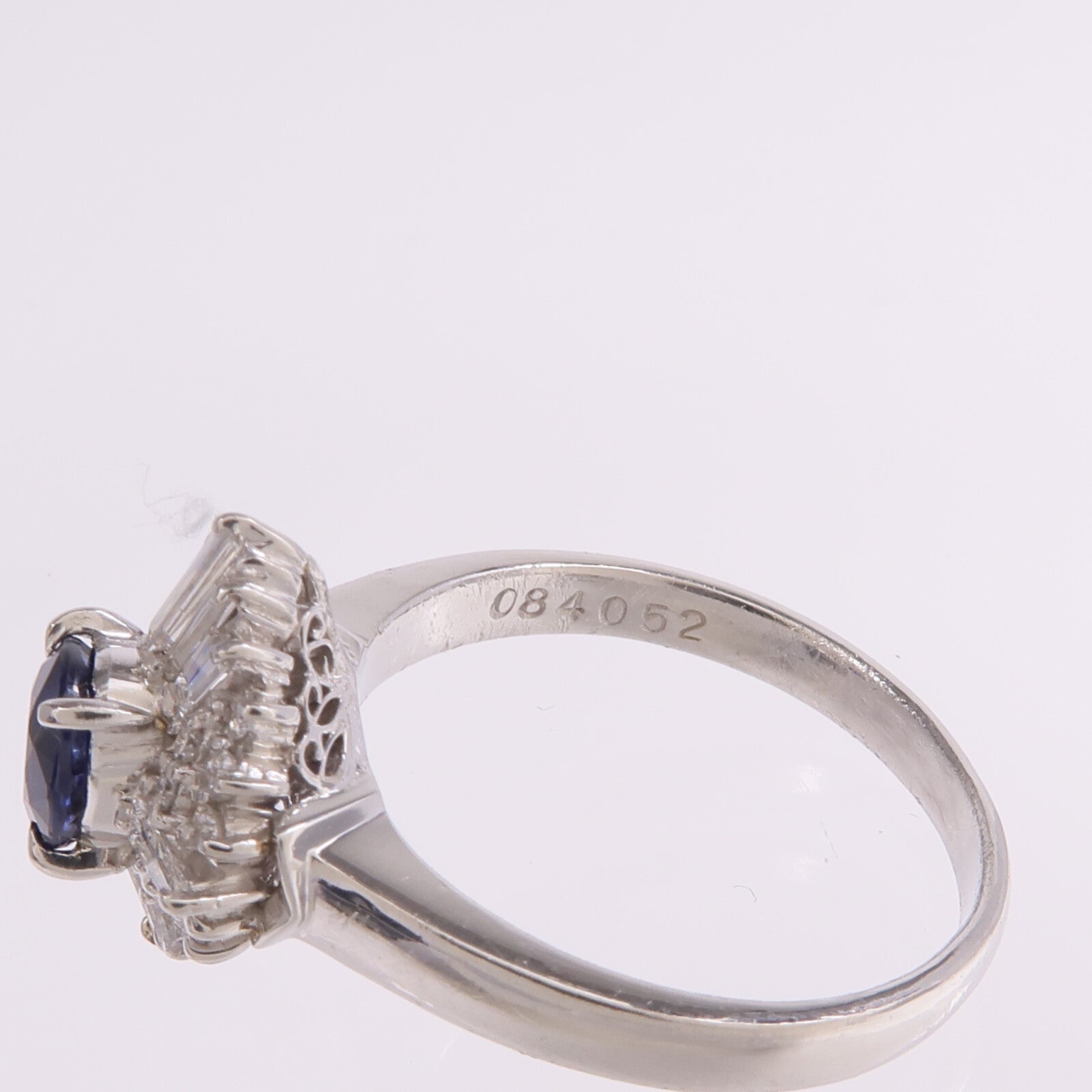 JEWELRY 【激減優惠】PT900鉑金Sapphire Diamond Ring藍寶石/鑽石戒指US#7.75