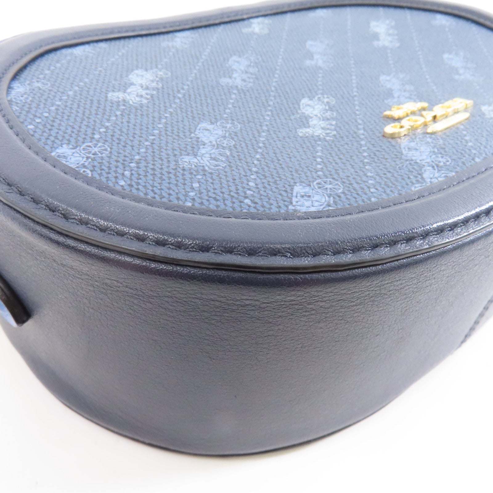 COACH 塗層帆布Shoulder Bag金扣肩背袋藍色