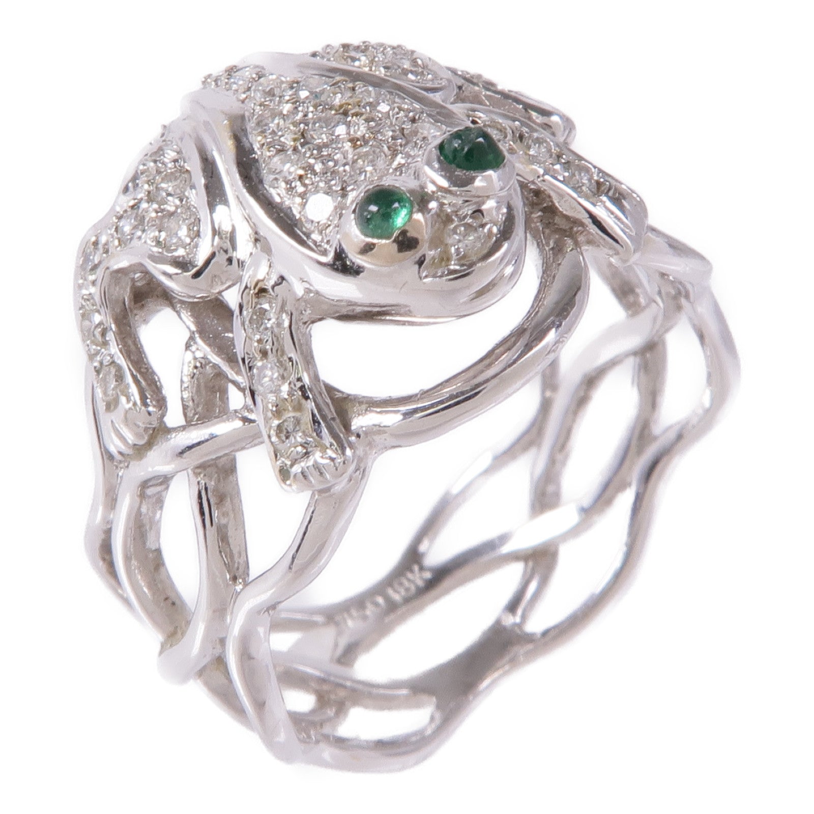 JEWELRY 【激減優惠】18K白金Emerald/Diamond Ring綠寶石/鑽石戒指US#6.25